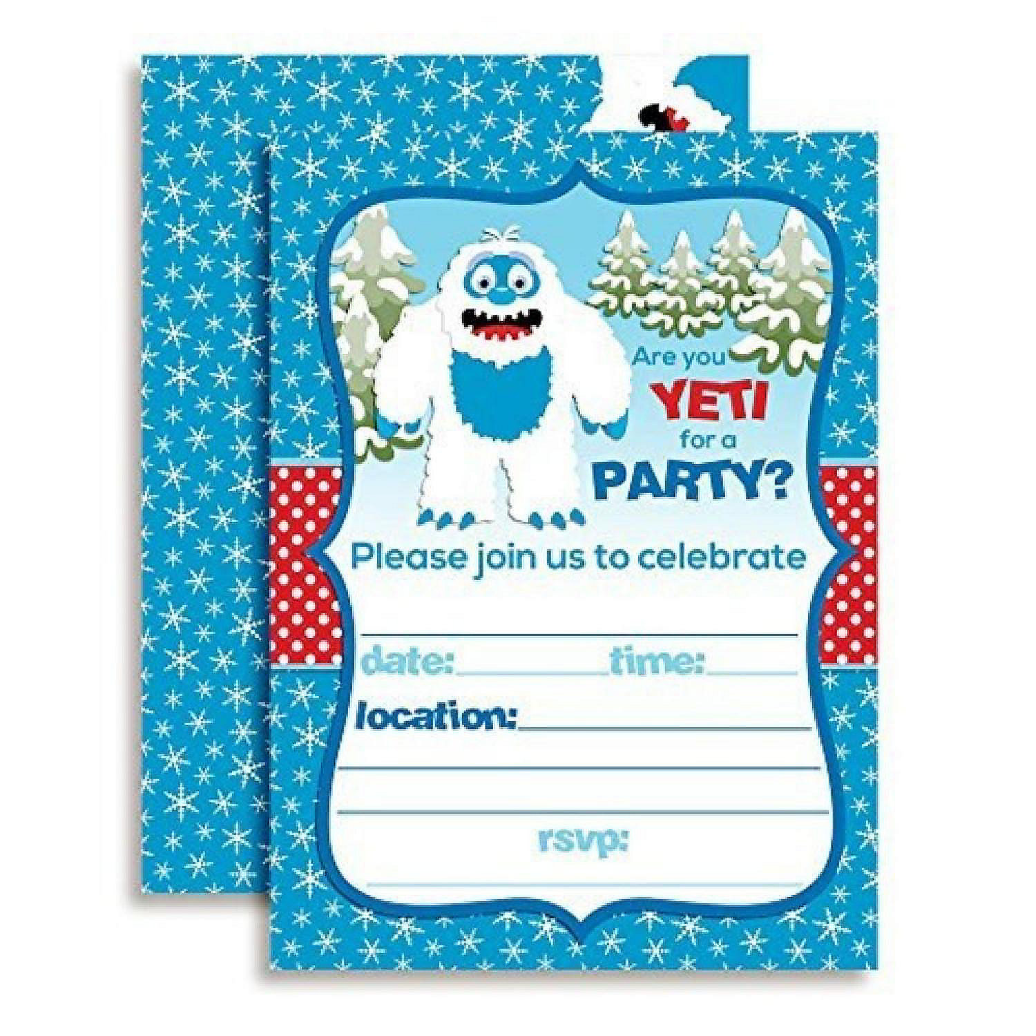 Abominable Snowman Invitations 40pcs By AmandaCreation | Oriental Trading