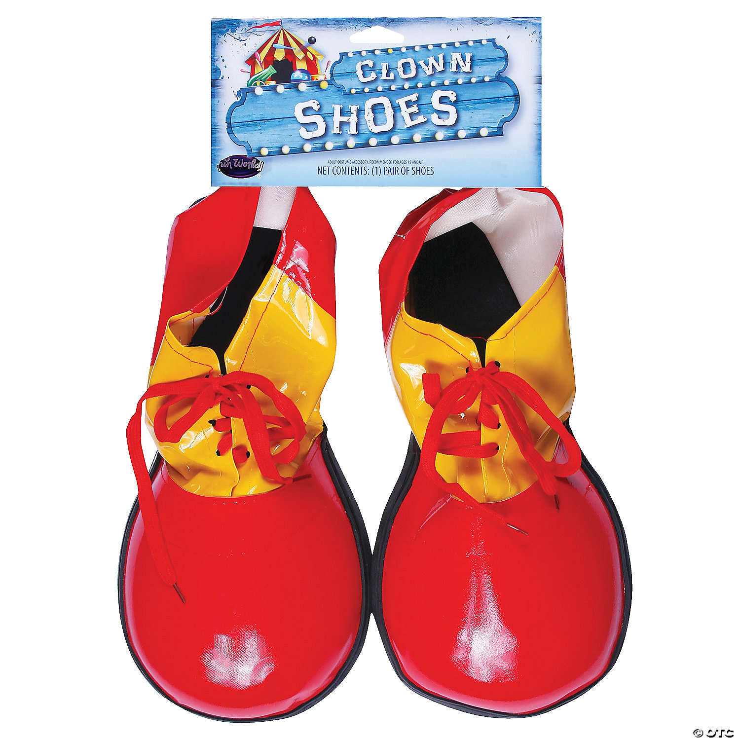 Adult's Red & Yellow Clown Shoes & Toe Socks Set