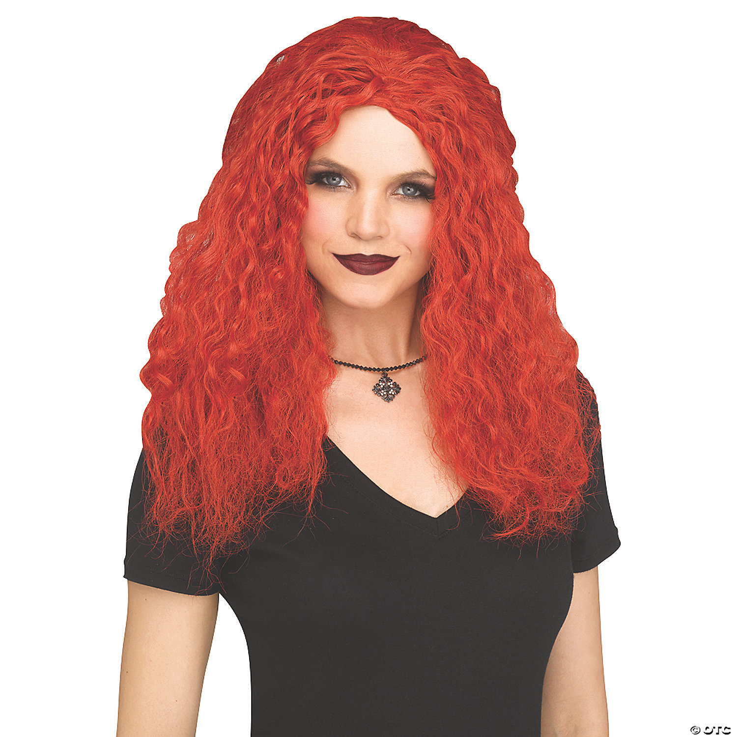 Adults Red Crimped Wig