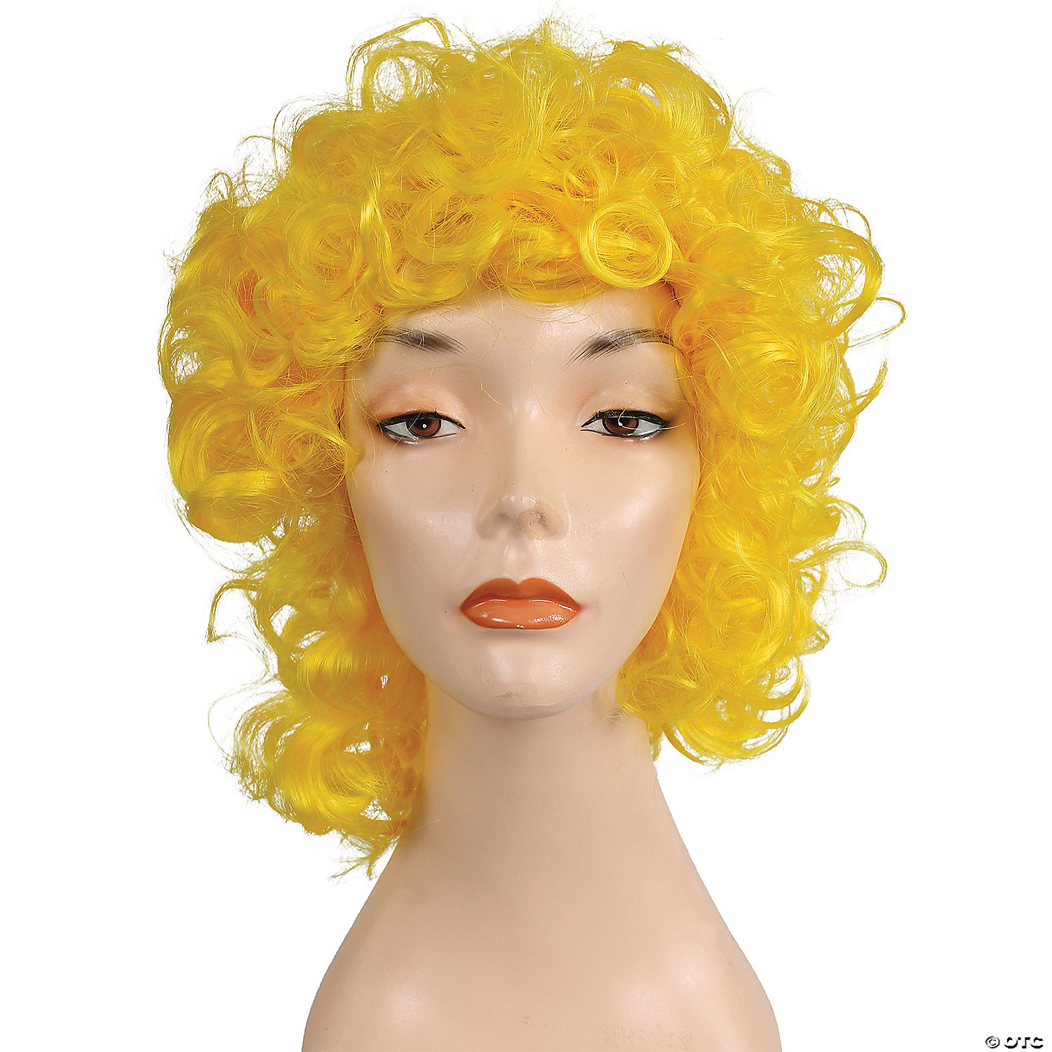 Adults Yellow Deluxe Curly Clown Wig