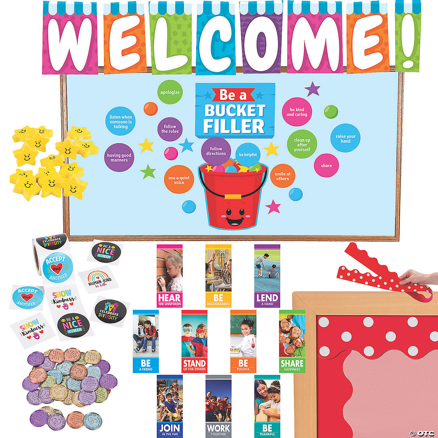 All About Kindness Classroom Decorations & Handout Kit 235 Pc.