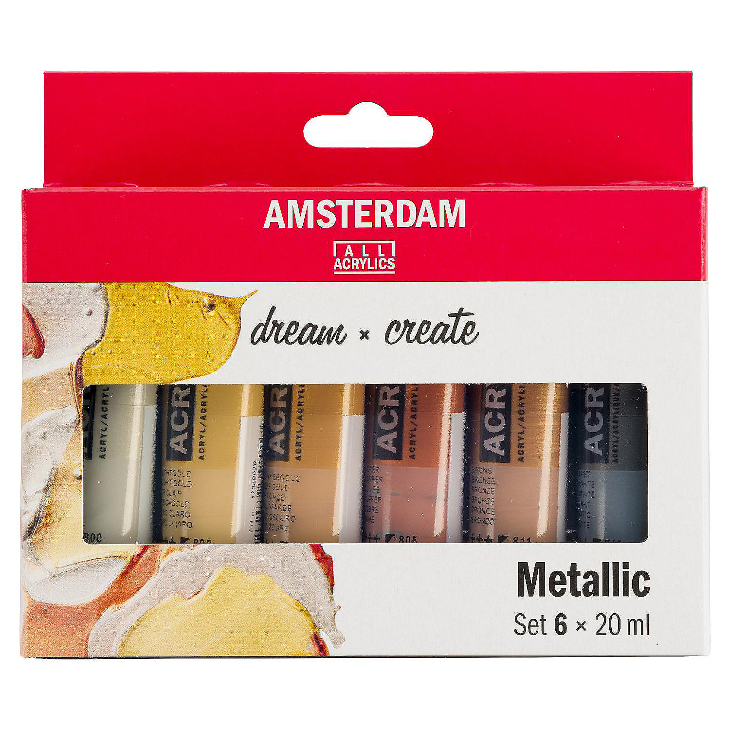 Amsterdam Standard Acrylic Paint Set 20ml 6/PkgMetallic Oriental Trading