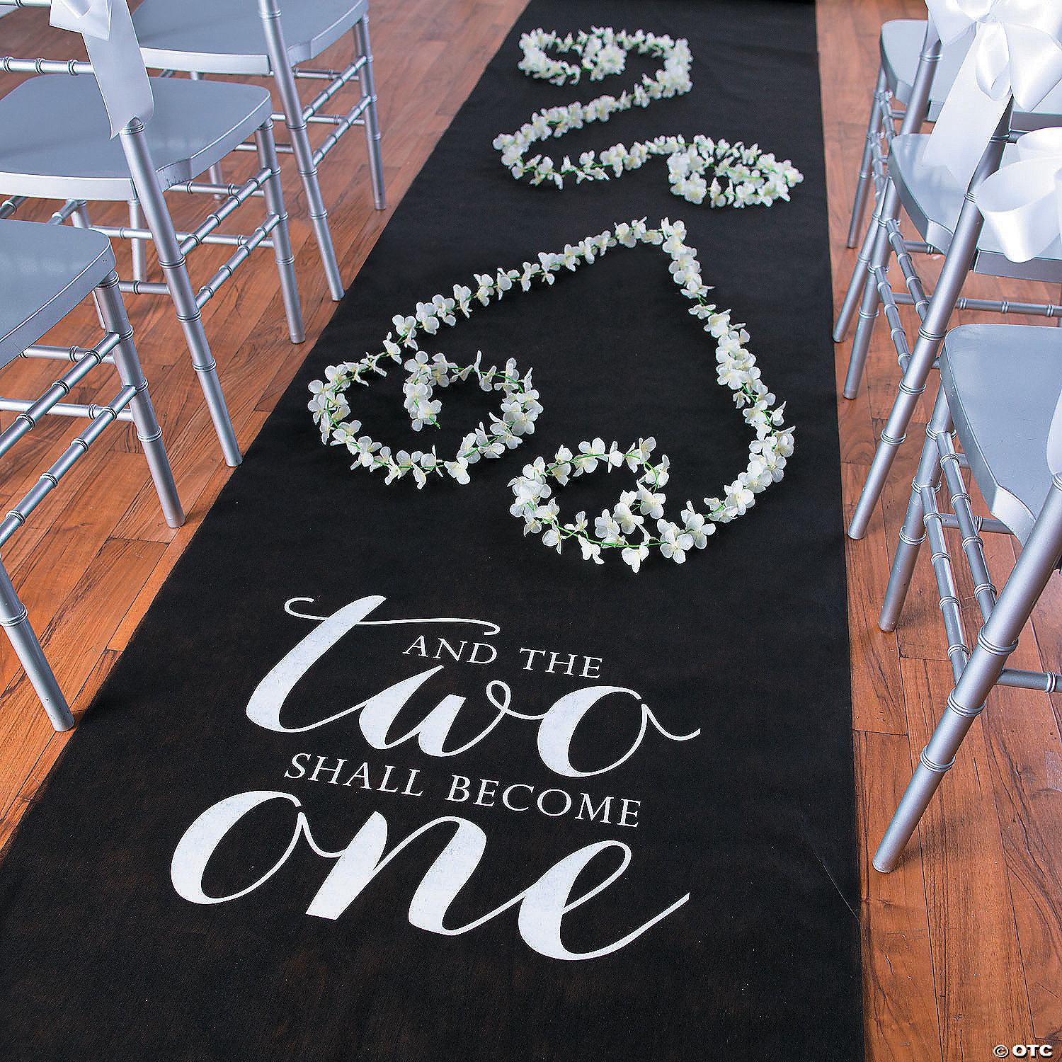 And Two Become One Black Aisle Runner 