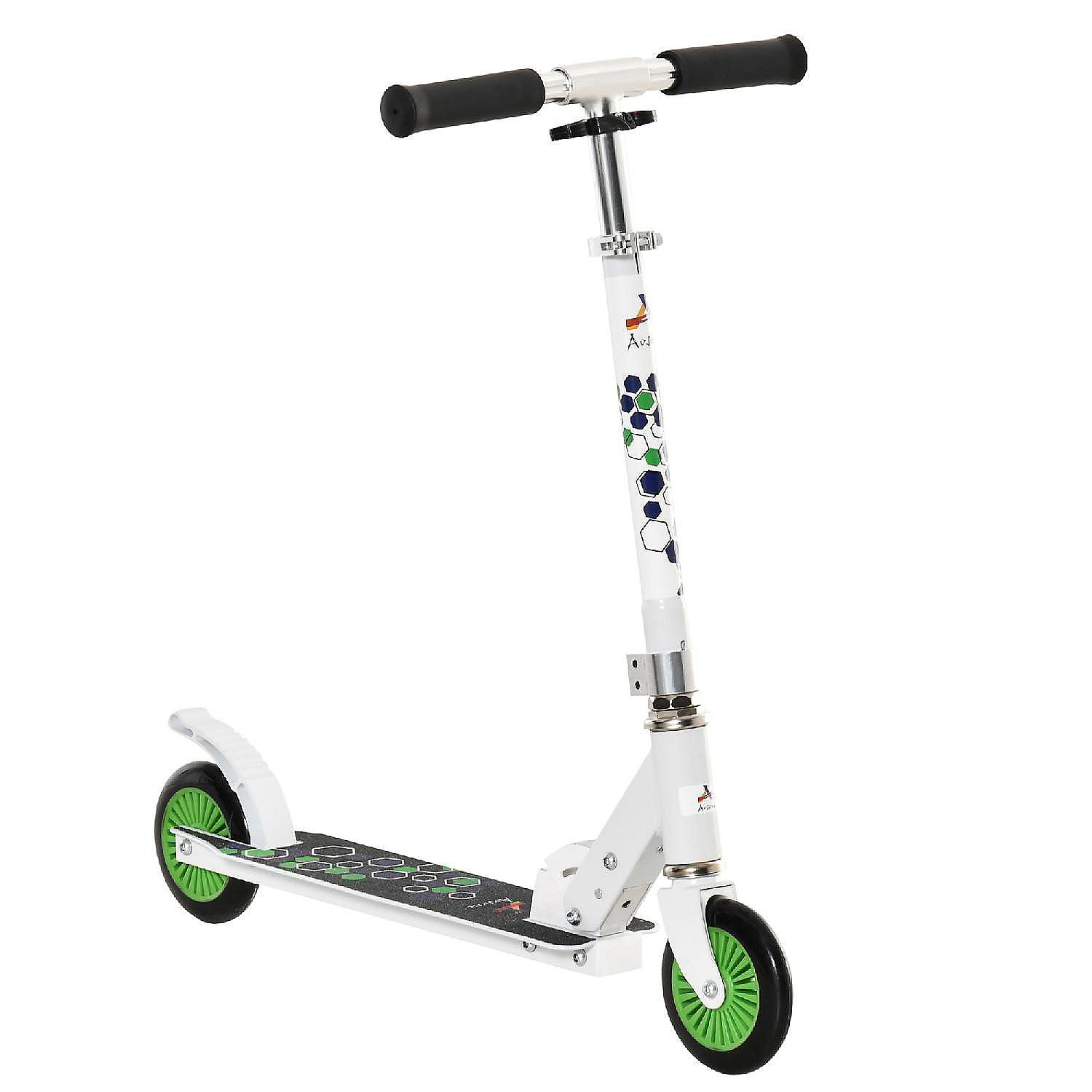 Kids Scooter 2 Wheeled Folding Kick Scooter with Adjustable Handlebar Rear Brake for Boys Girls Age 6 Years and Above 