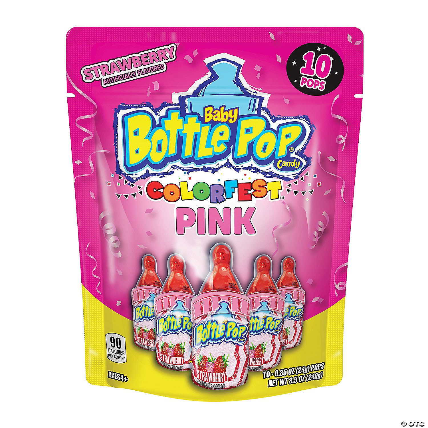 dialect Probleem rammelaar Baby Bottle Pop<sup>®</sup> Colorfest Pink Candy - 10 Pc.