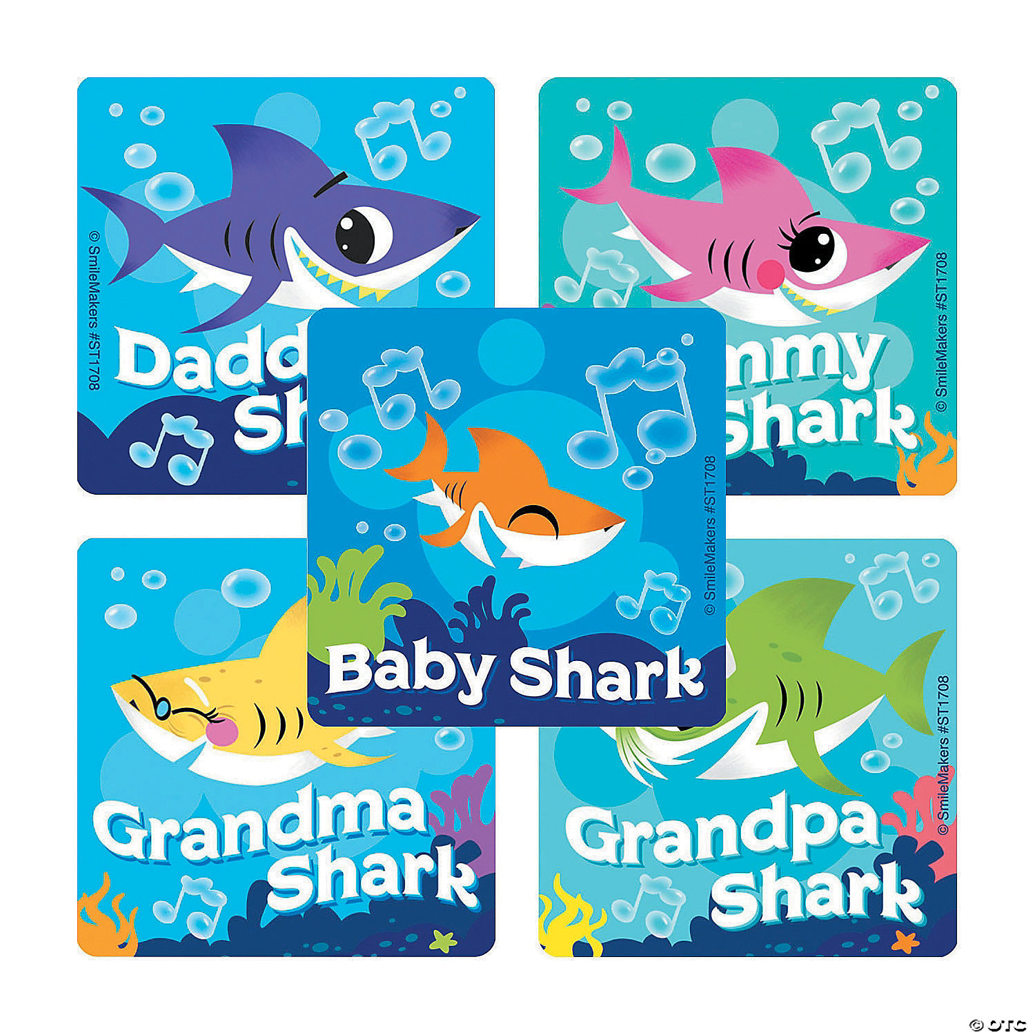 HAPPY DEALS ~ 12 Shark Sticker Sheets Shark Party Favors Set