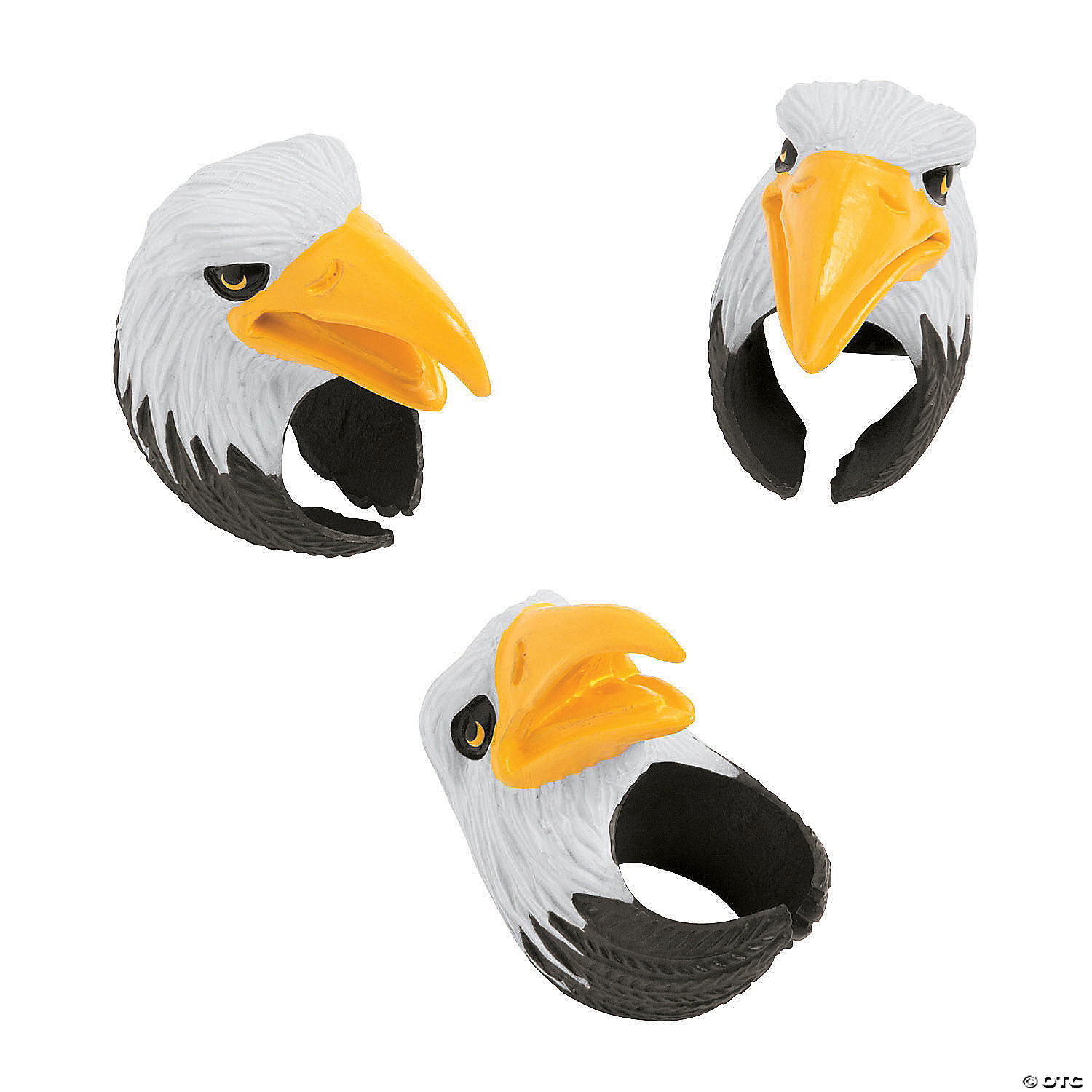 Bald Eagle Character Finger Puppet Rings