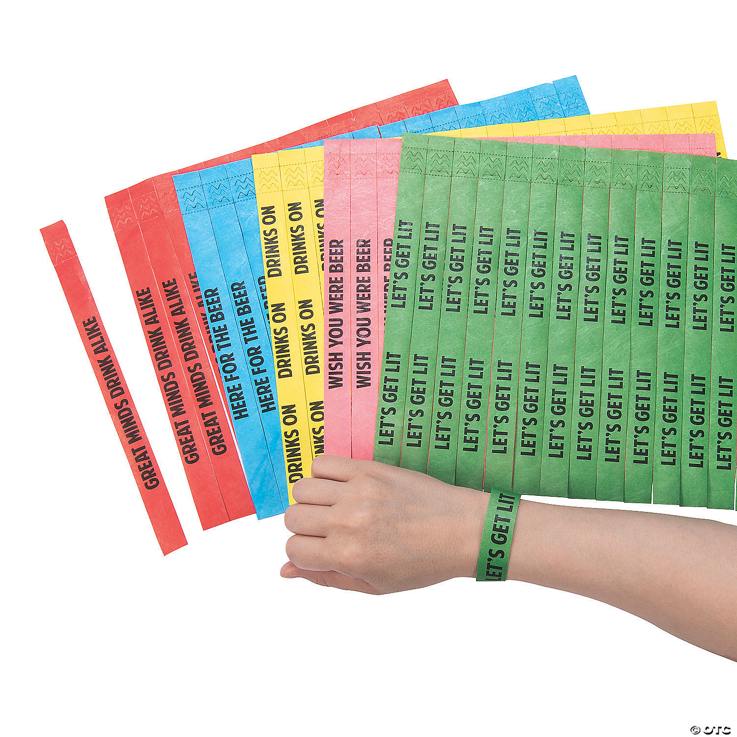 Bar Sayings Self-Adhesive Paper Wristbands - 100 Pc. | Oriental Trading