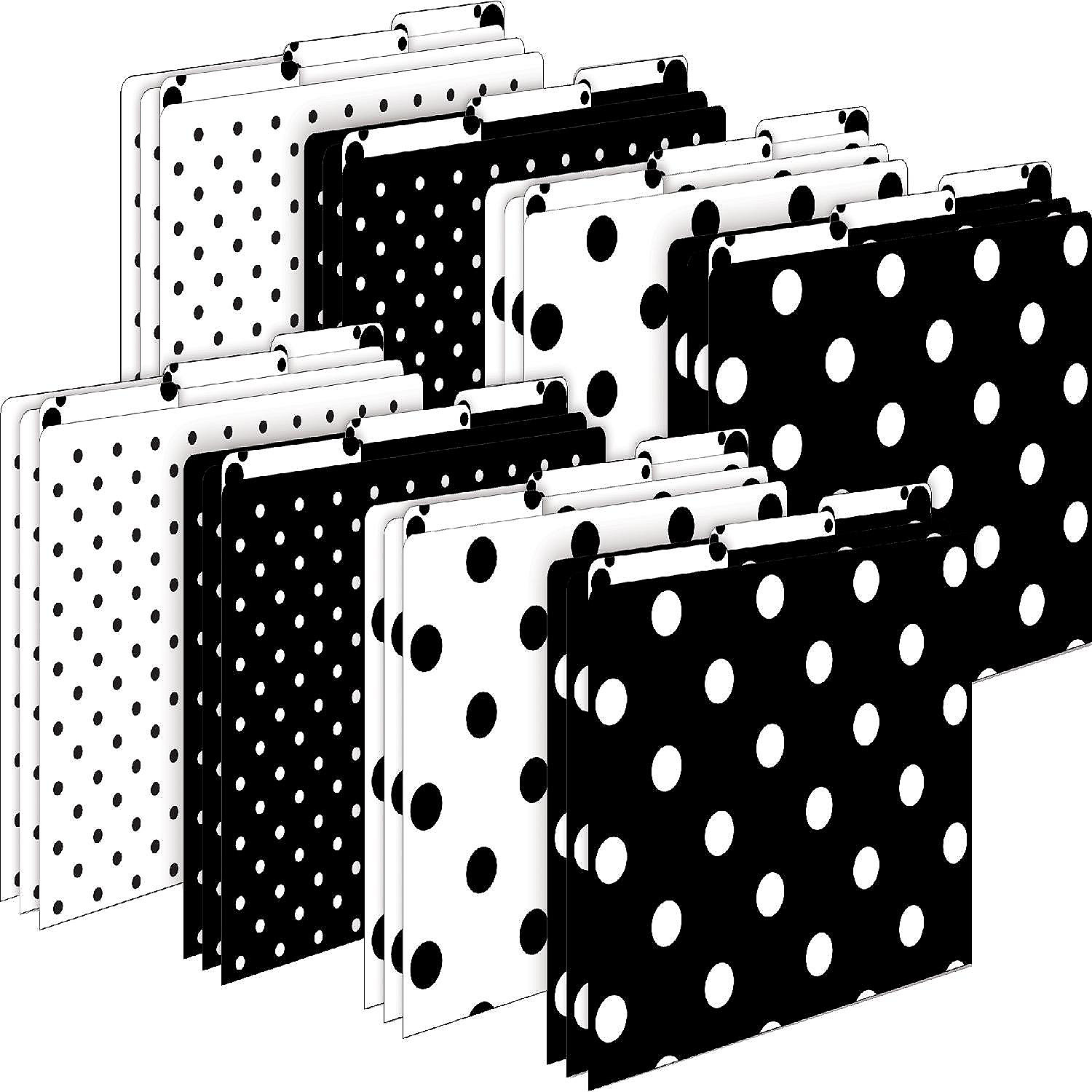 Barker Creek Black & White Dot 14pt LetterSize File Folders, Multi