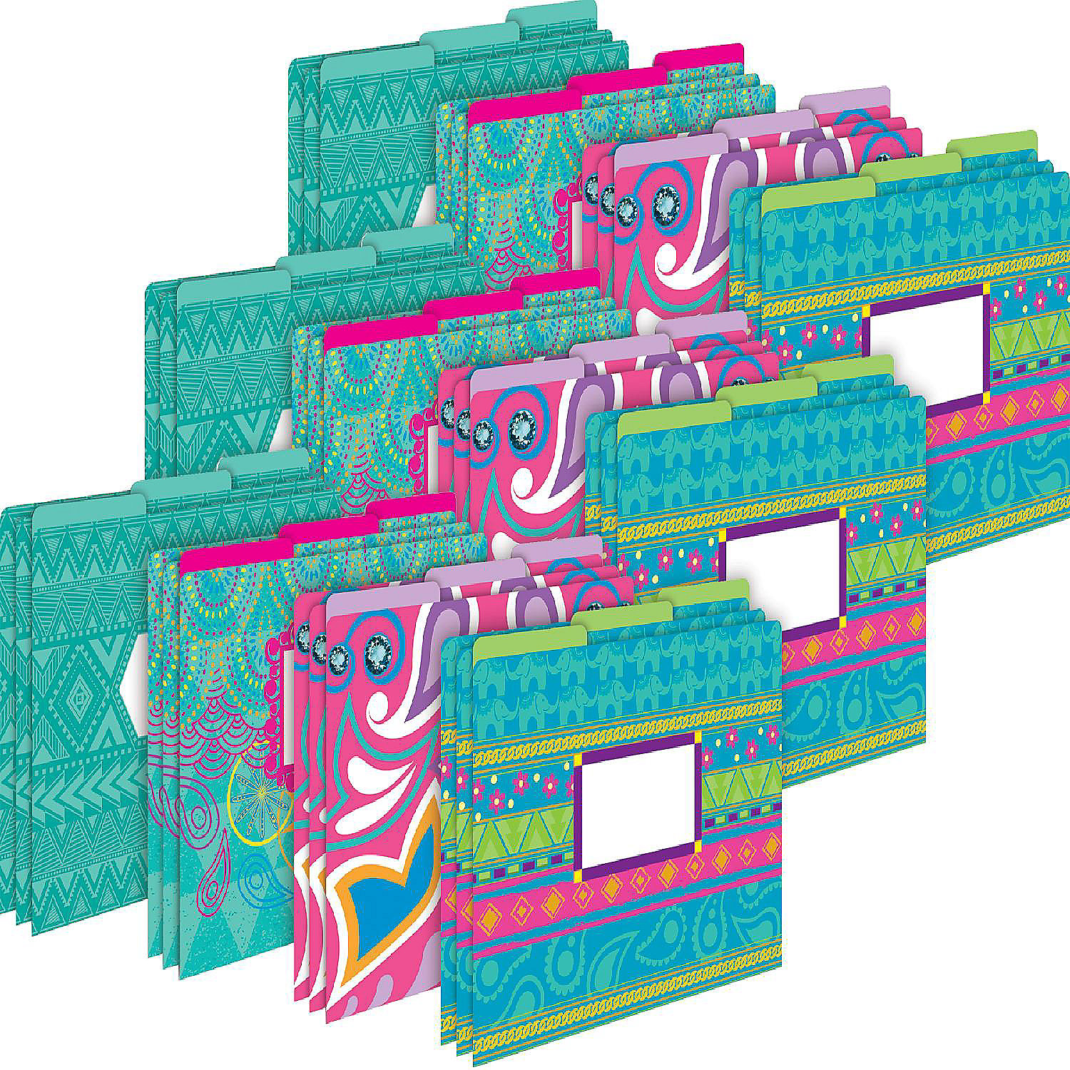 Barker Creek Bohemian 14pt LetterSize File Folders, MultiDesign Set