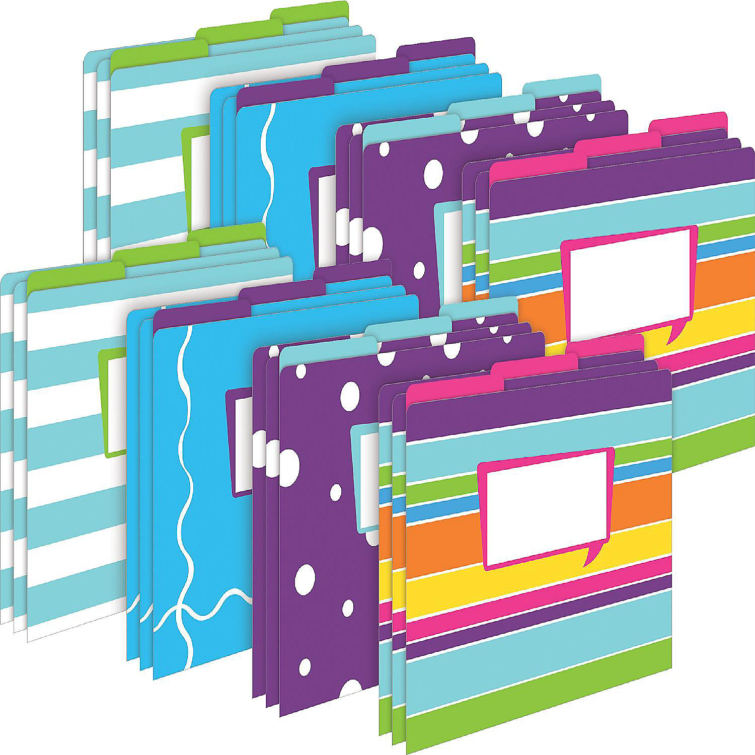 Barker Creek Happy 14pt LetterSize File Folders, MultiDesign Set, 24