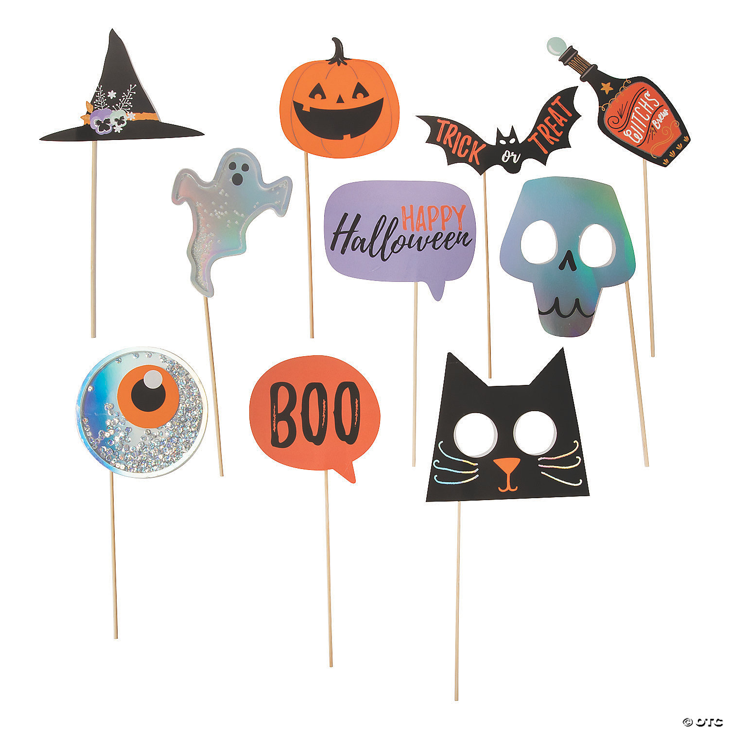 Trick or Treat Halloween Photo Booth Props Party Decorations Fun Pictures 10 pcs 