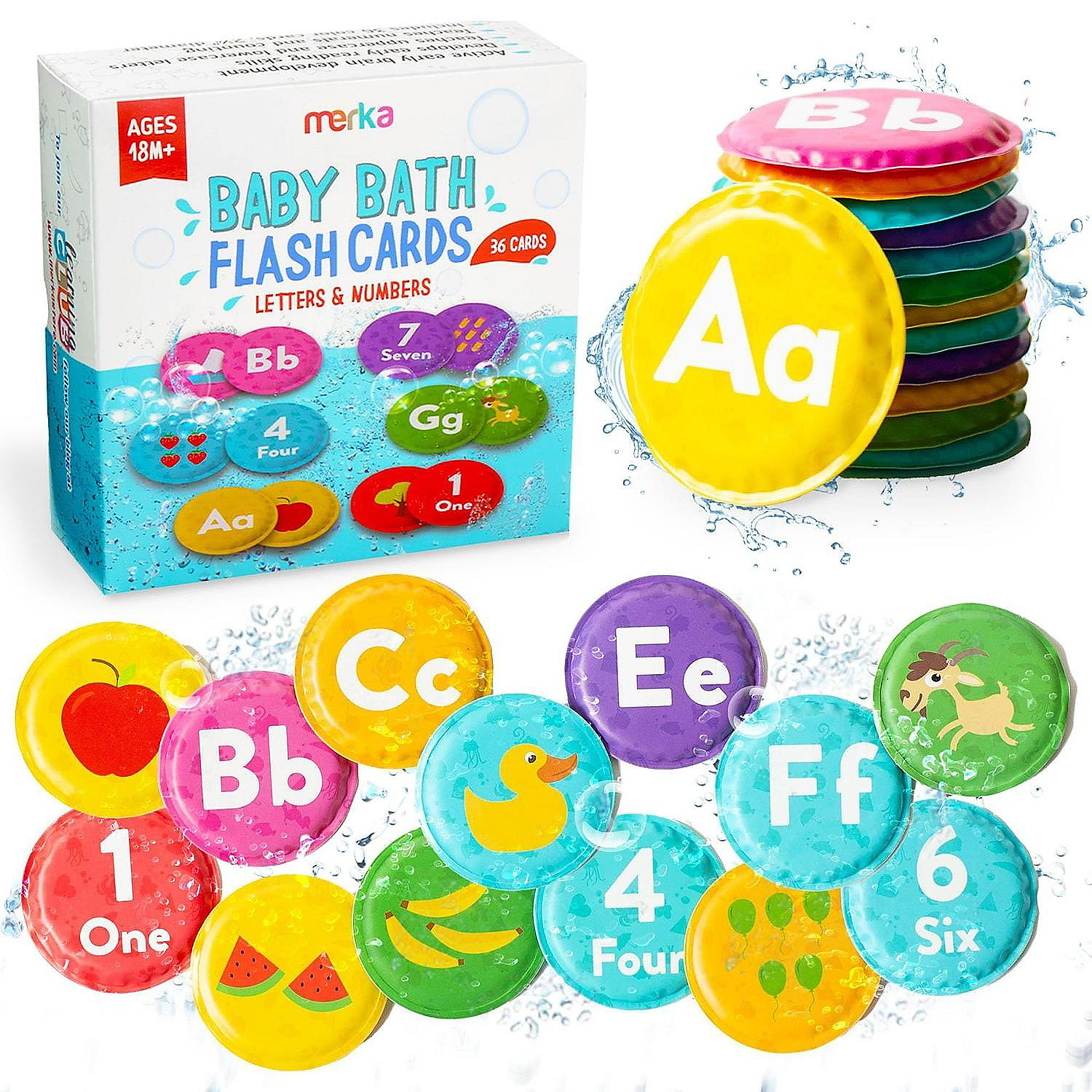 Bath Books for Toddlers, Bath Letters and Numbers for Toddlers, Set of
