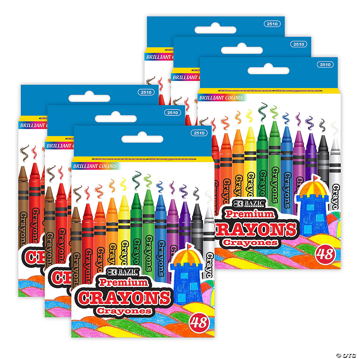 BAZIC Products Premium Crayons, 48 Per Pack, 6 Packs | Oriental Trading
