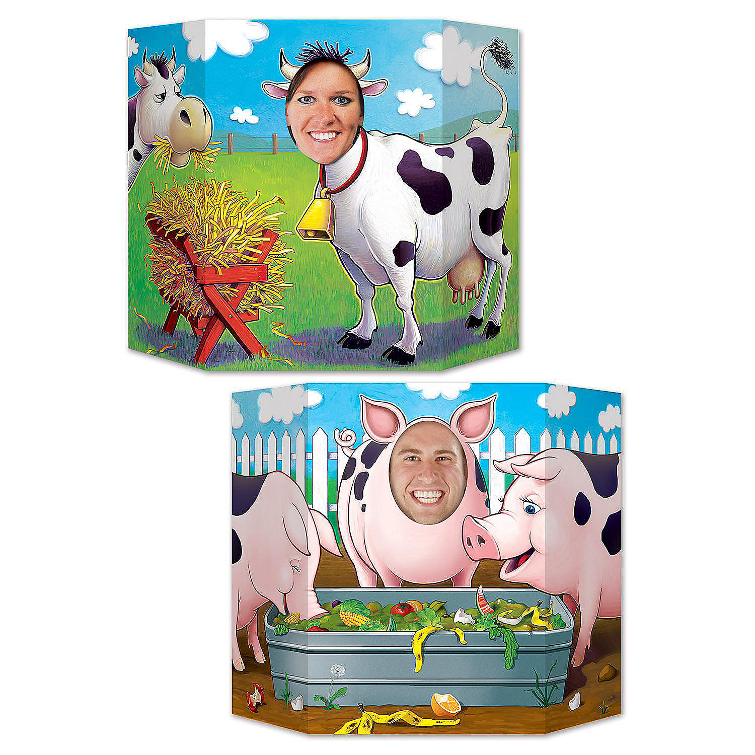 Beistle Farm Foto-Requisite - Kühe & Schweine Zum Kopf Durchstecken - 91x25 Cm - Für Bauernhof Mottoparty