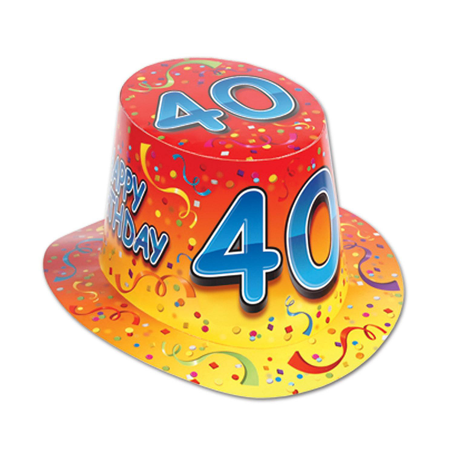 Beistle Happy 40th Birthday HiHat Multicolor 25 Pack Oriental