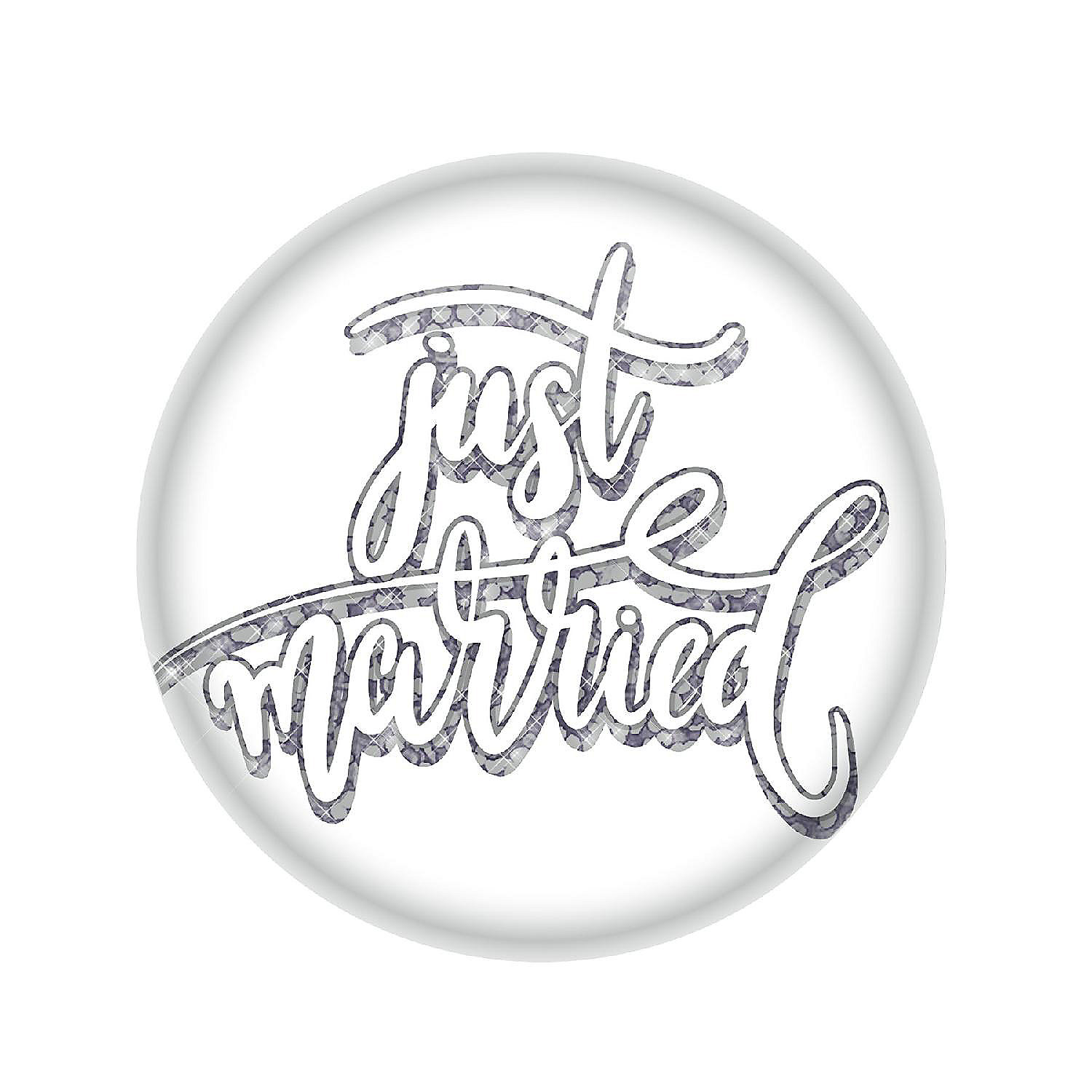 Beistle Just Married Button White 6 Pack Oriental Trading