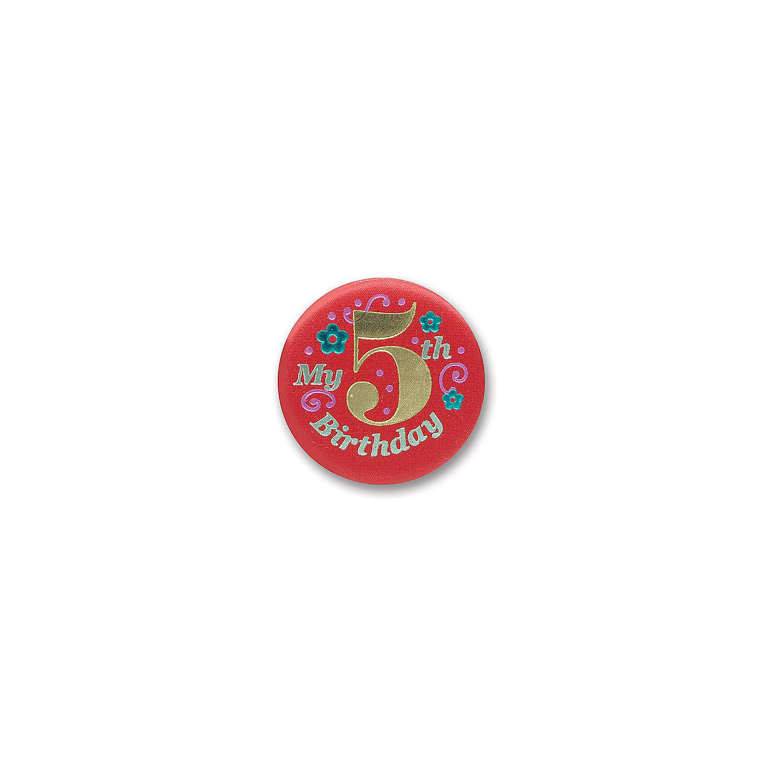 Beistle Today's My Birthday Button – 1pc White Satin Celebration Pin - View #5