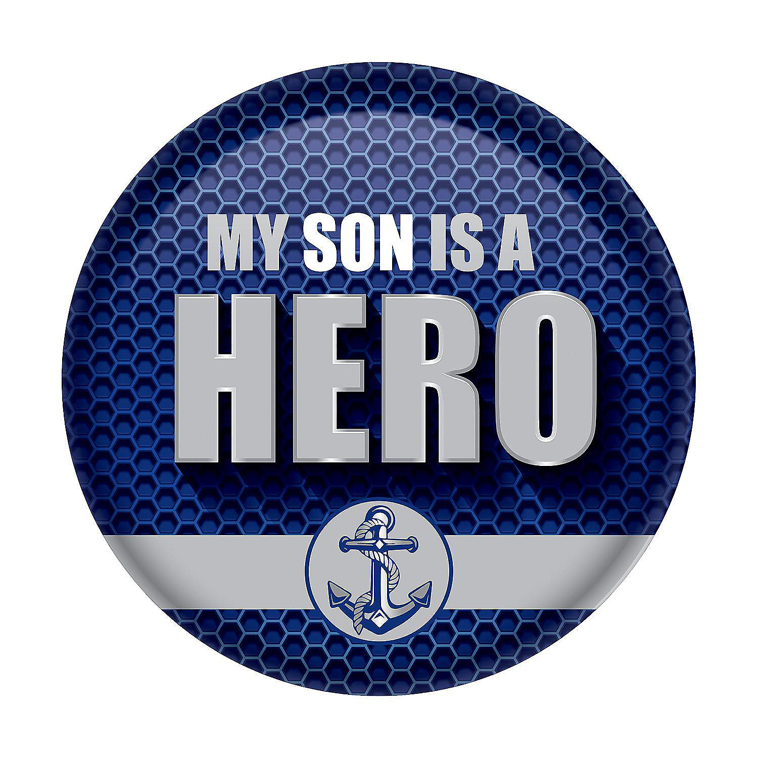 Beistle My Son Is A Hero Button Blue 6 Pack Oriental Trading