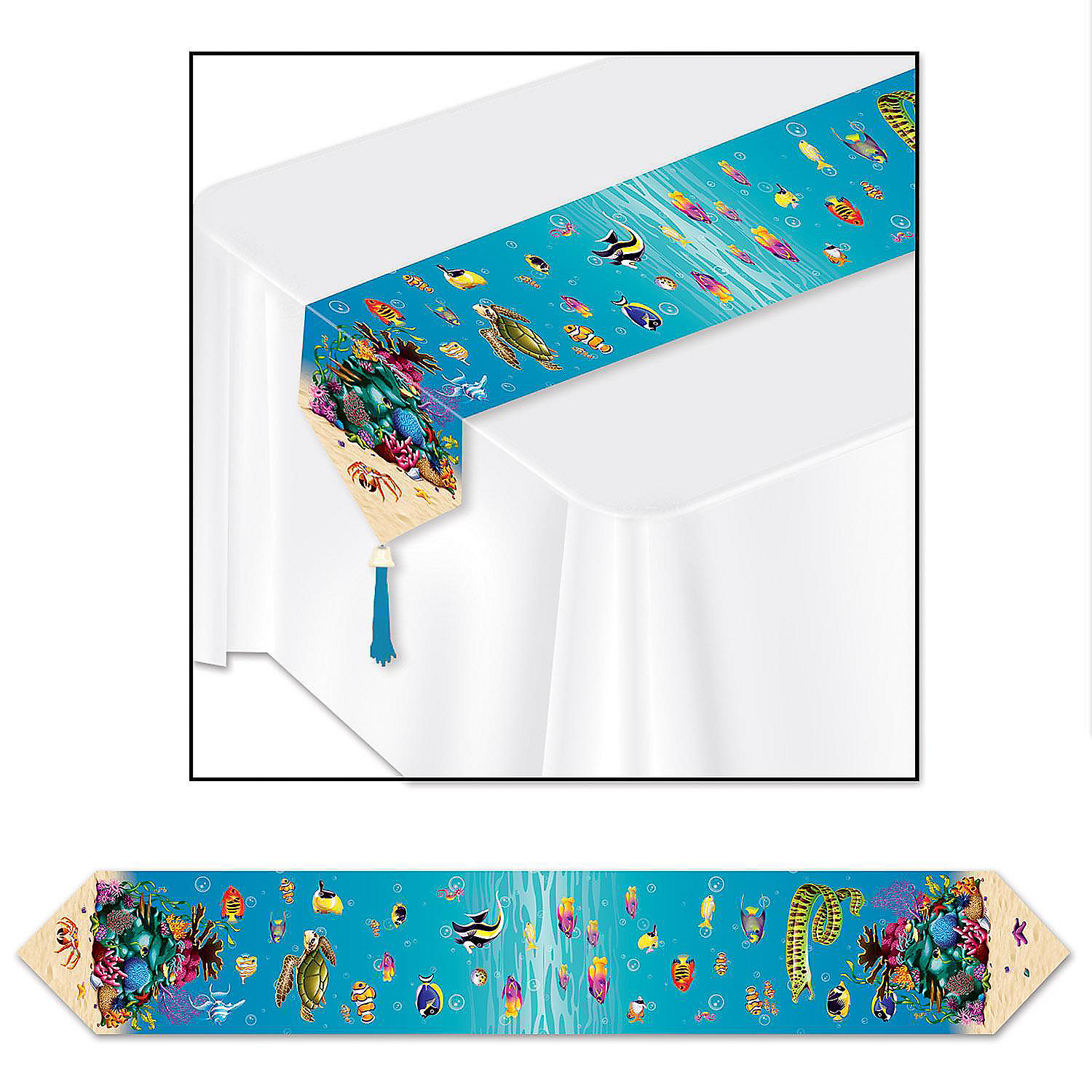 Beistle Printed Under The Sea Table Runner 12 Pack Oriental Trading