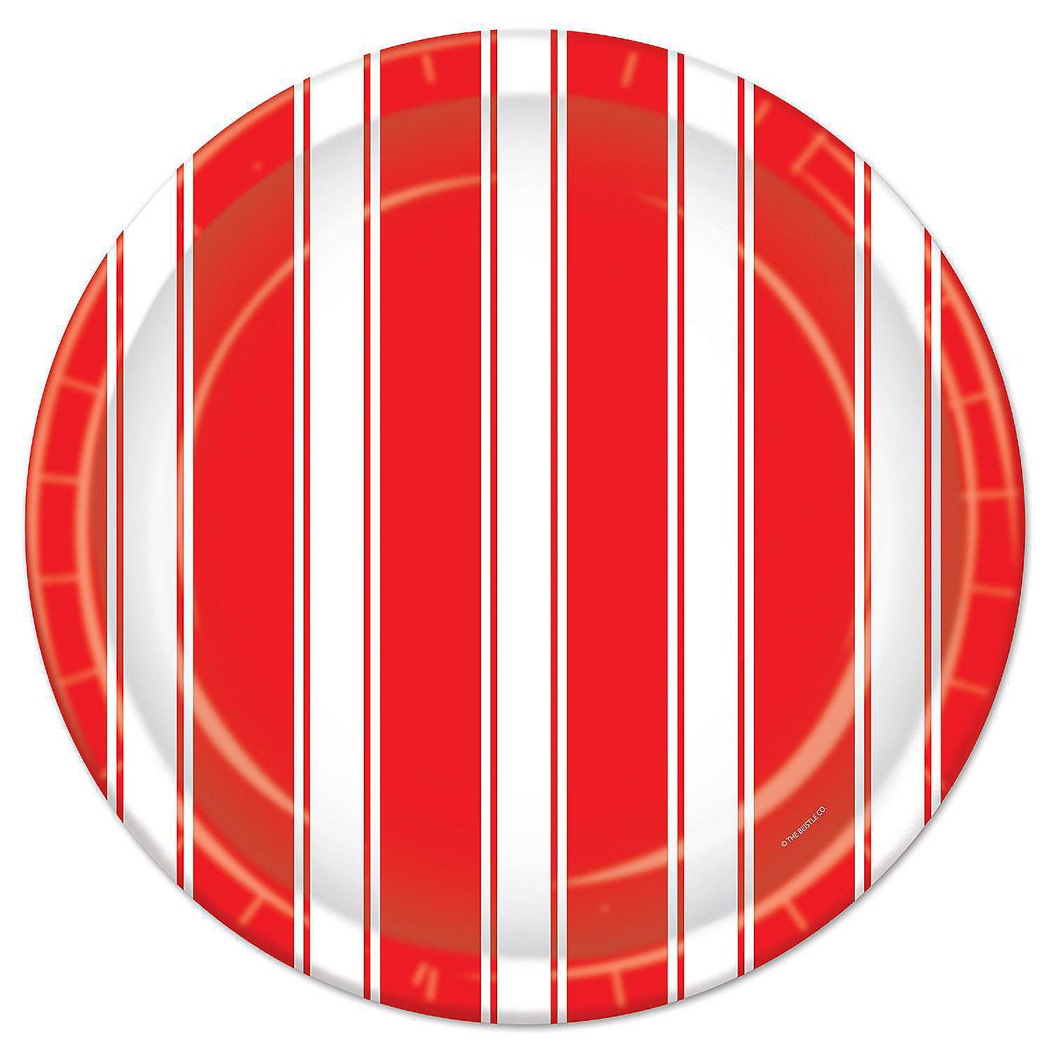 Beistle Red & White Stripes Plates 9" 12 Pack Oriental Trading