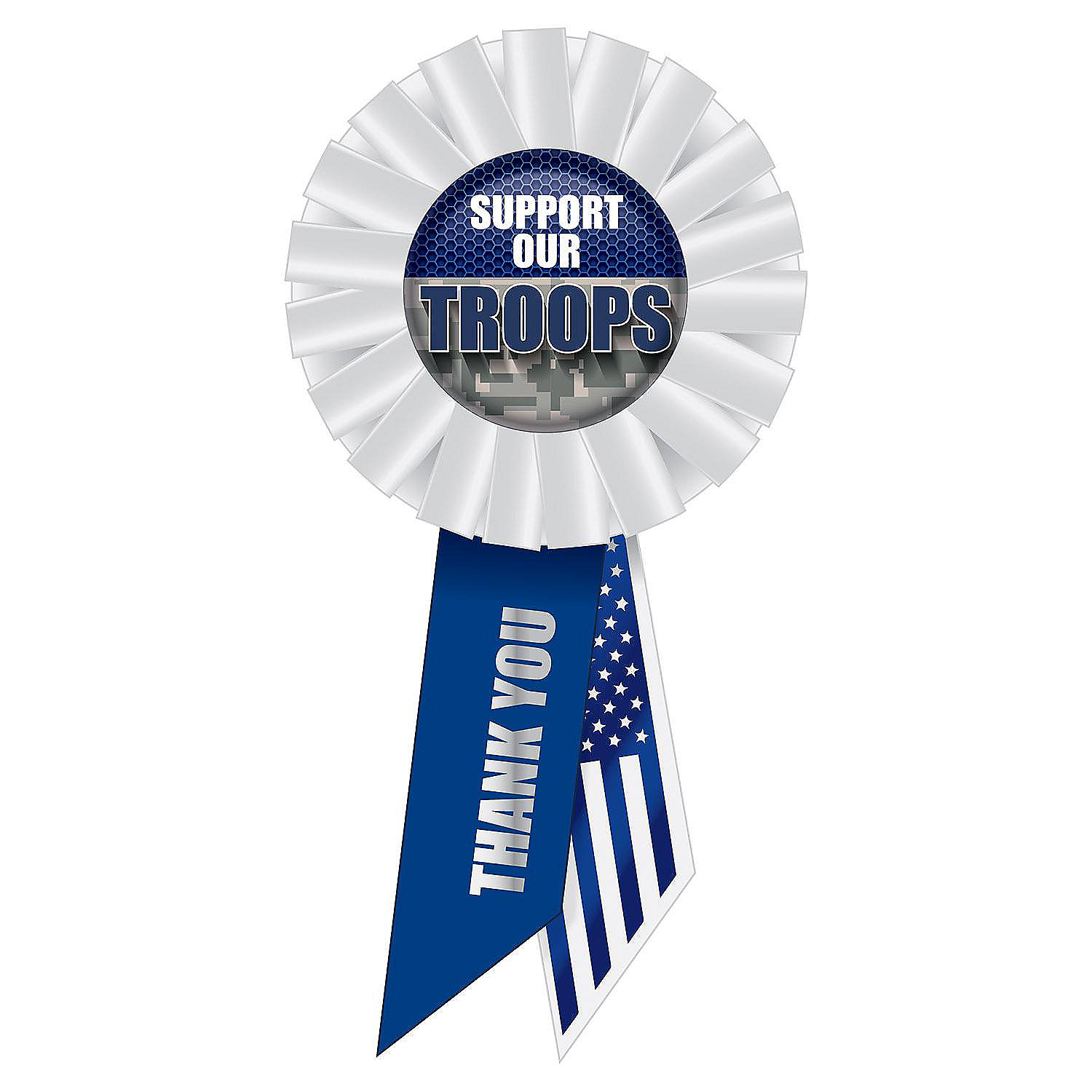 Beistle Support Our Troops Rosette Light Blue 6 Pack Oriental