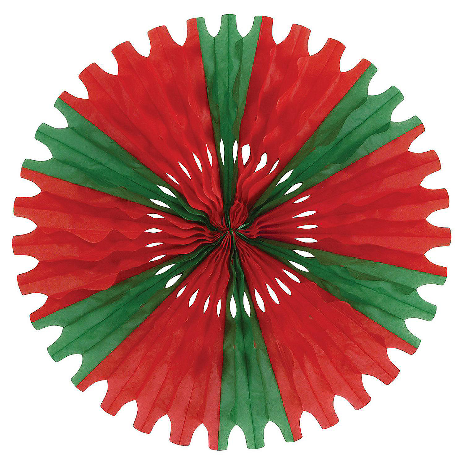 Beistle Tissue Fan Red and Green 12 Pack