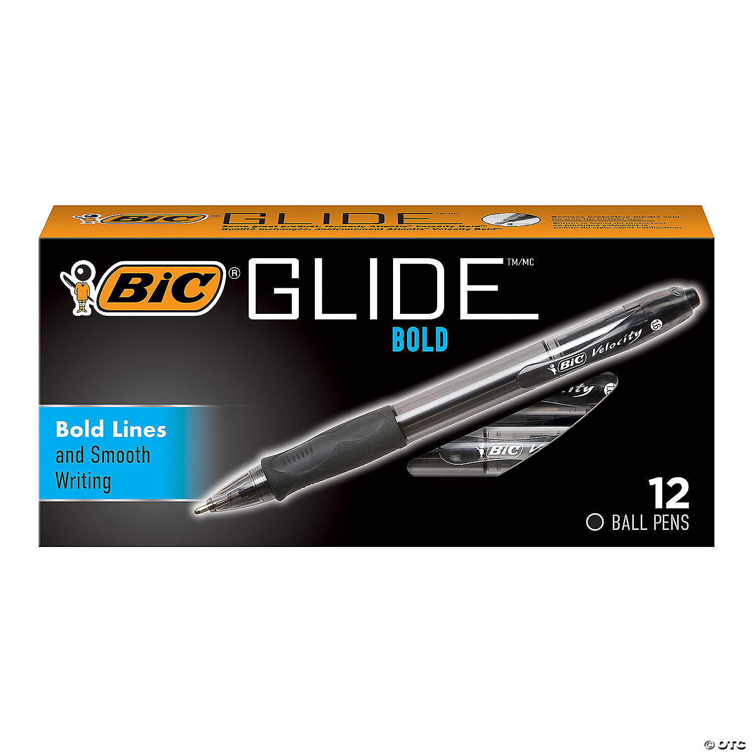 BIC Glide Bold Retractable Ball Point Pen, Bold Point (1.6mm), Black