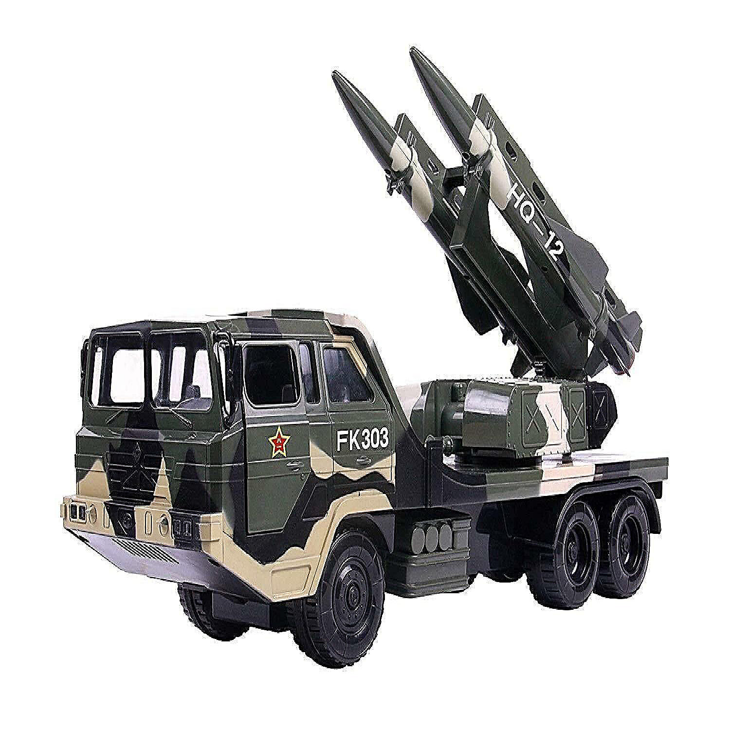 Big Daddy Military Missile Transport Army Truck Defence System 18 Long Range Missile Jungle Camouflage Toy Truck 