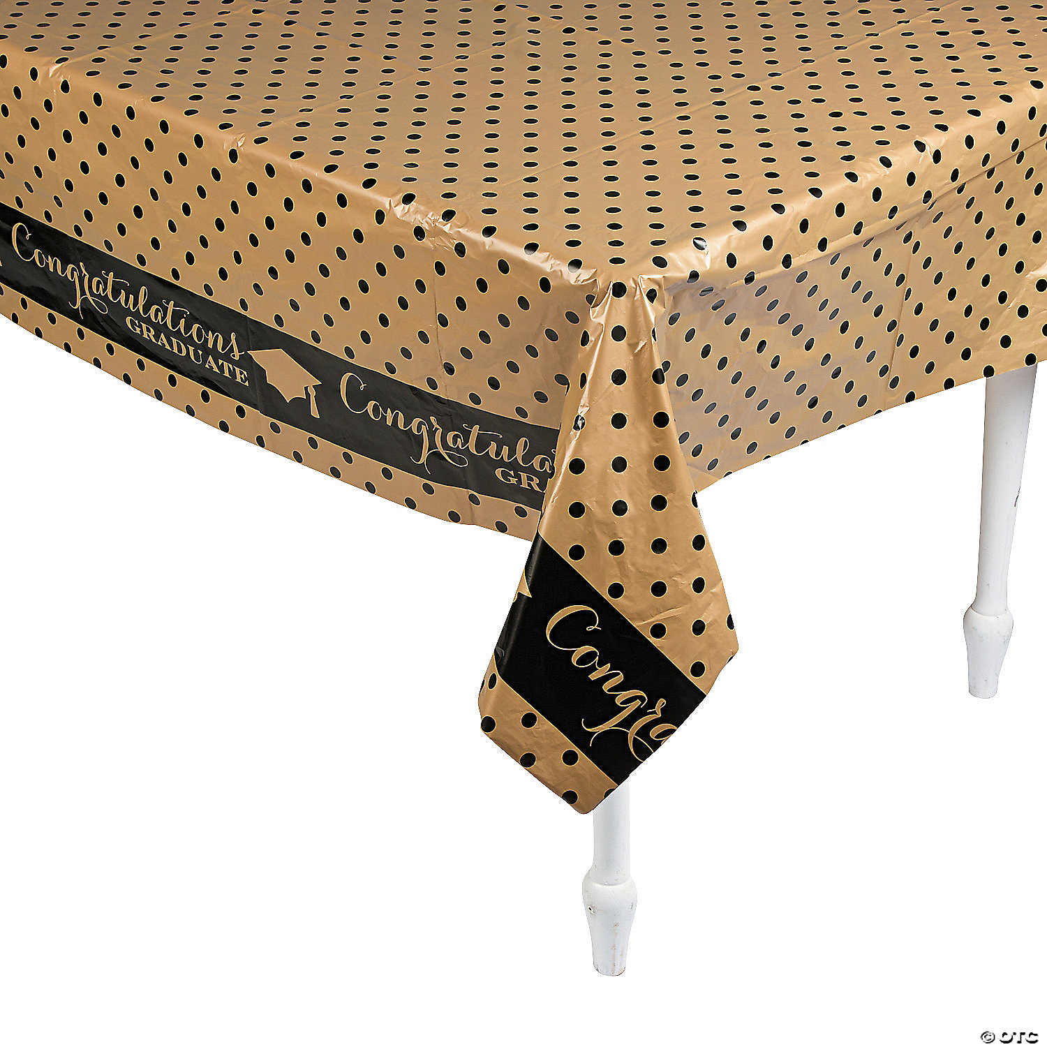 Amscan 571896 Tablecover Black and Gold for sale online 