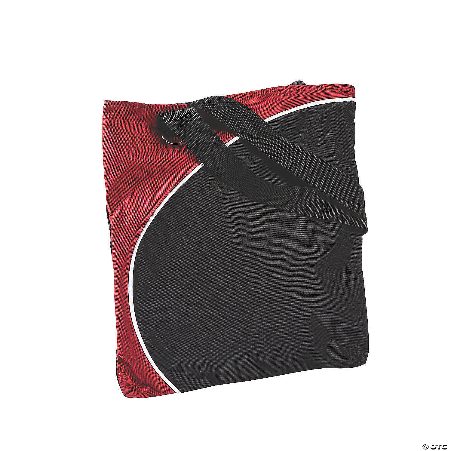 black and red tote bag