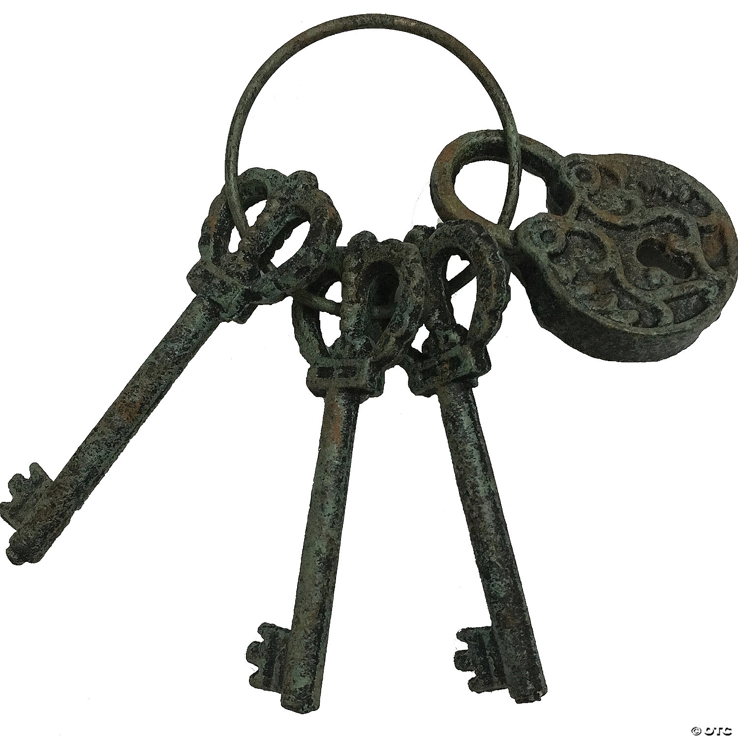 Vintage Brass Skeleton Keys on Key Ring