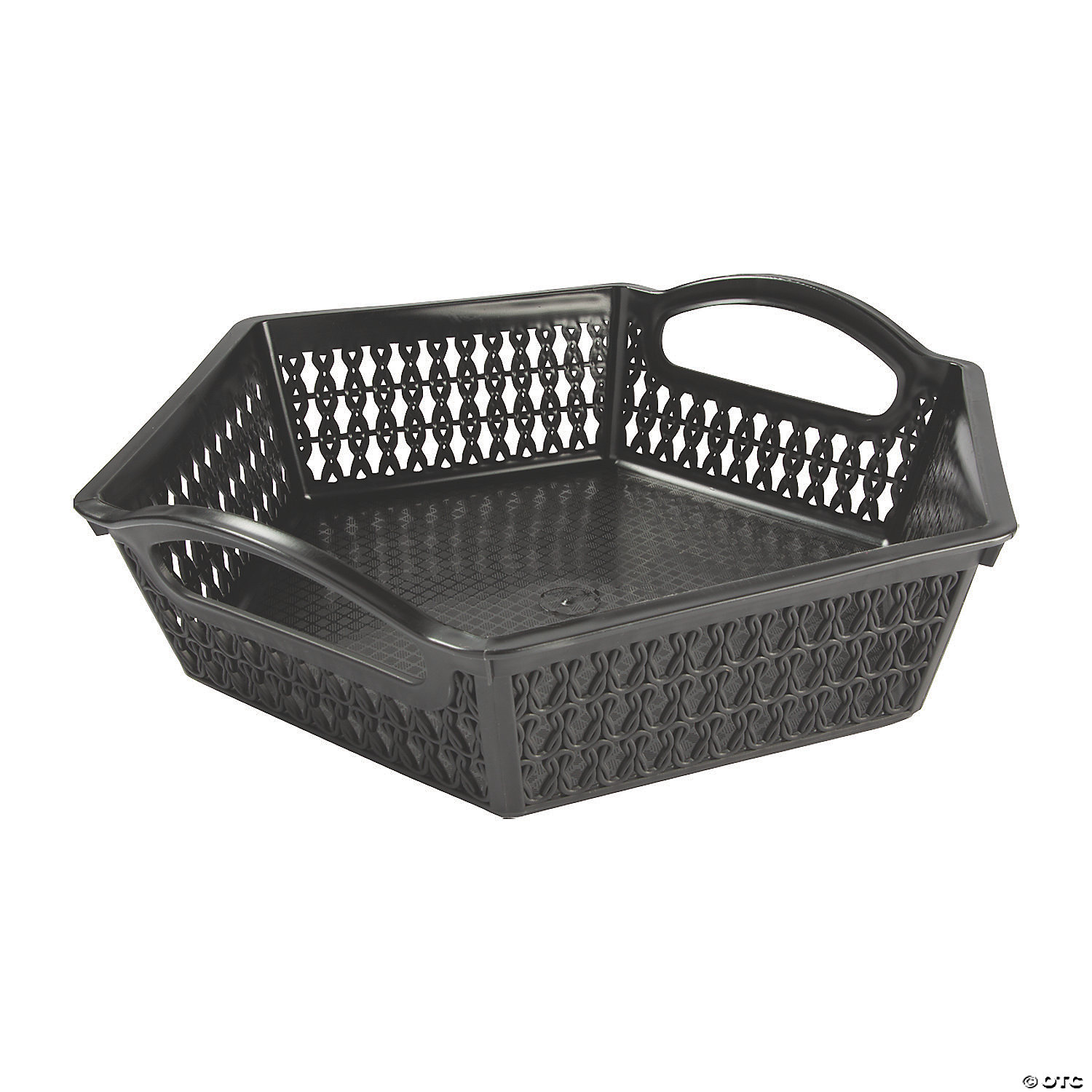 Bringer Set of 6 Black Plastic Storage Basket Woven Basket 