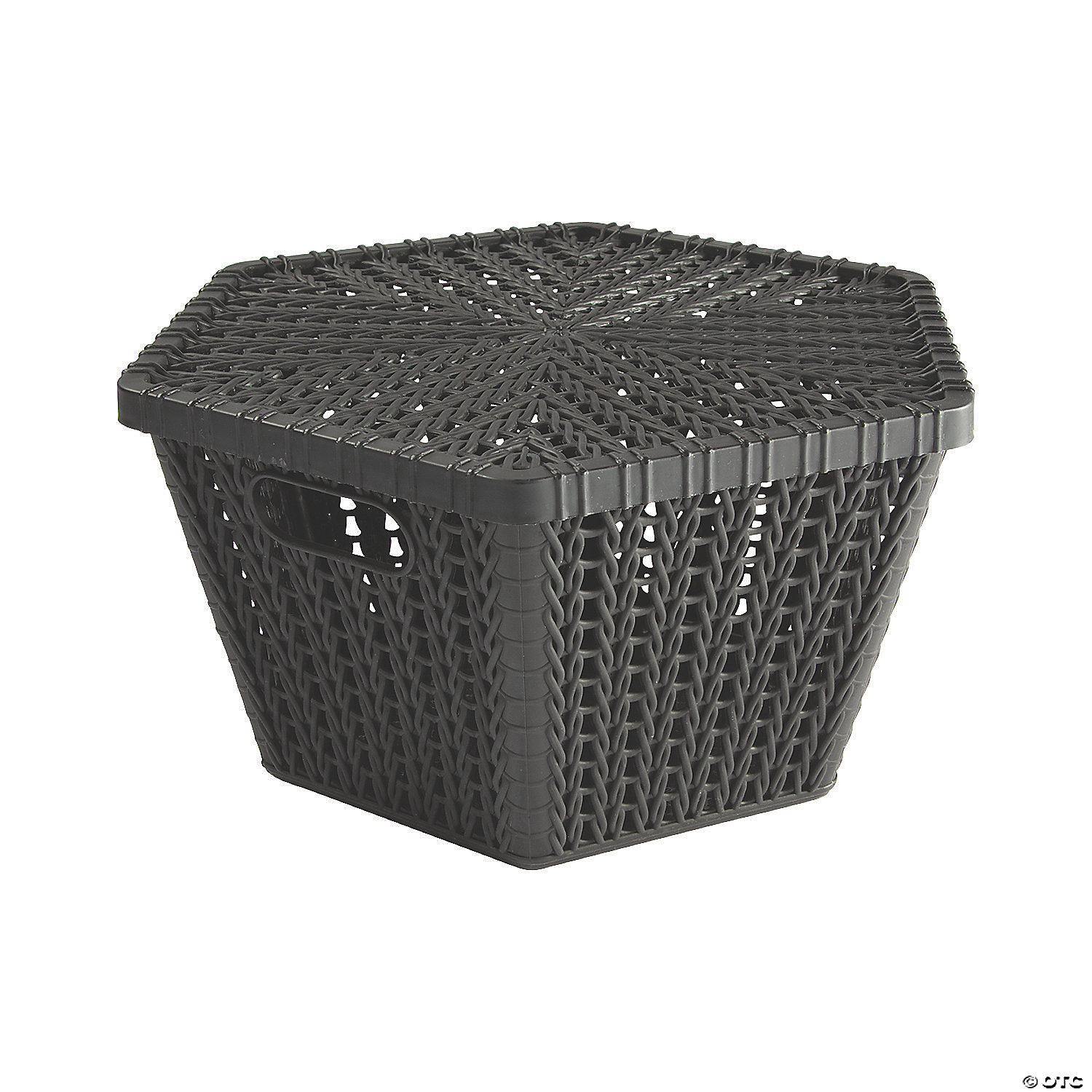 black basket with lid