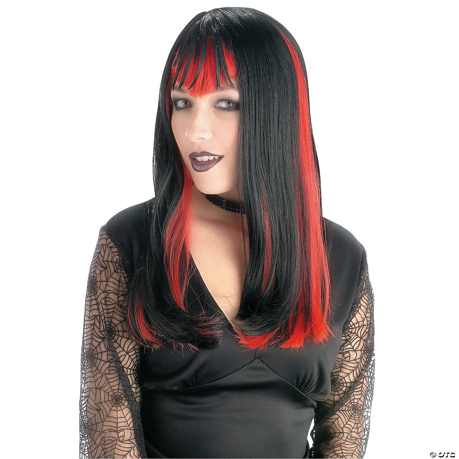 red black wig halloween