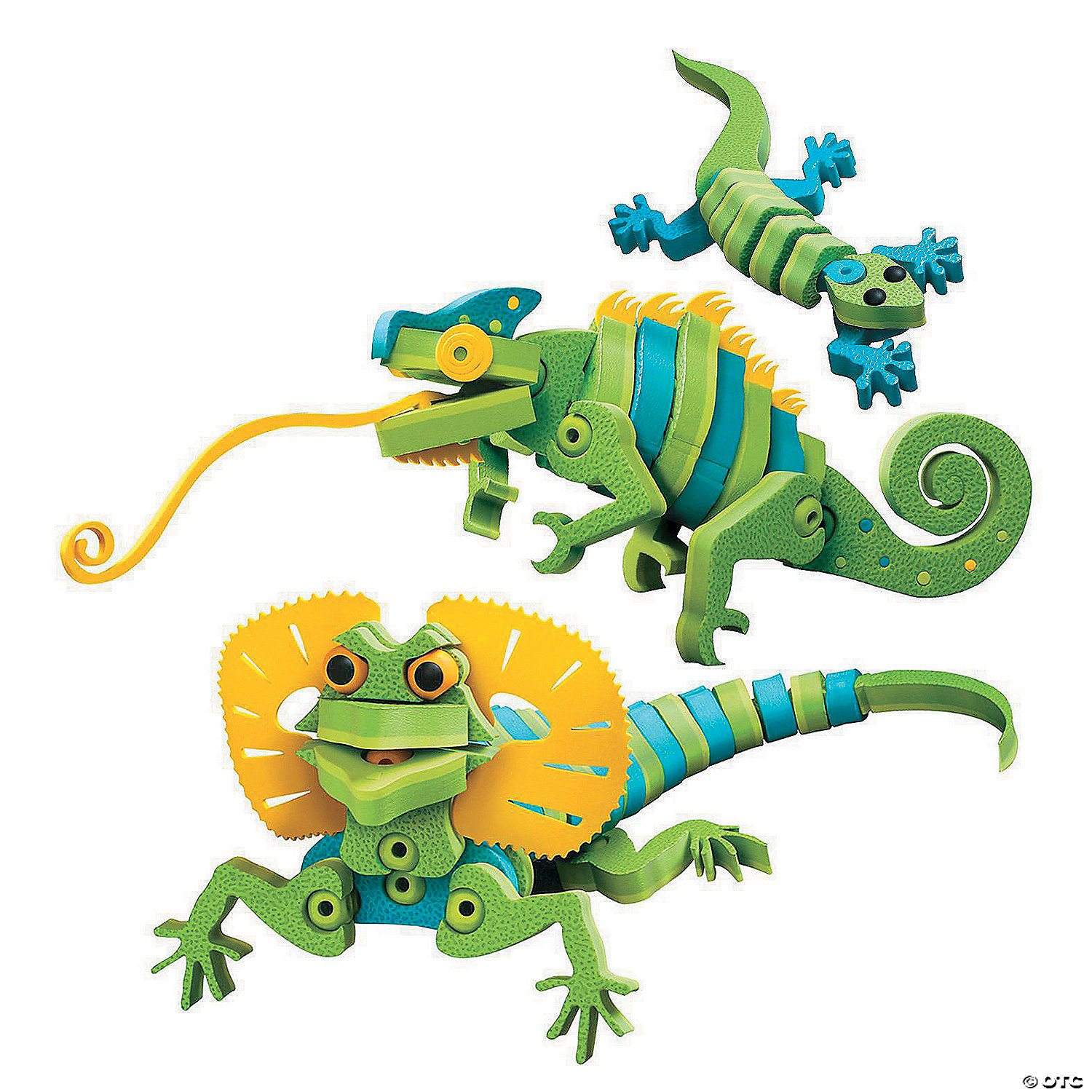 Bloco Toys Lizards & Chameleons Reptiles Creatures 192 Pieces DIY Building Construction Set Gecko STEM Toy 