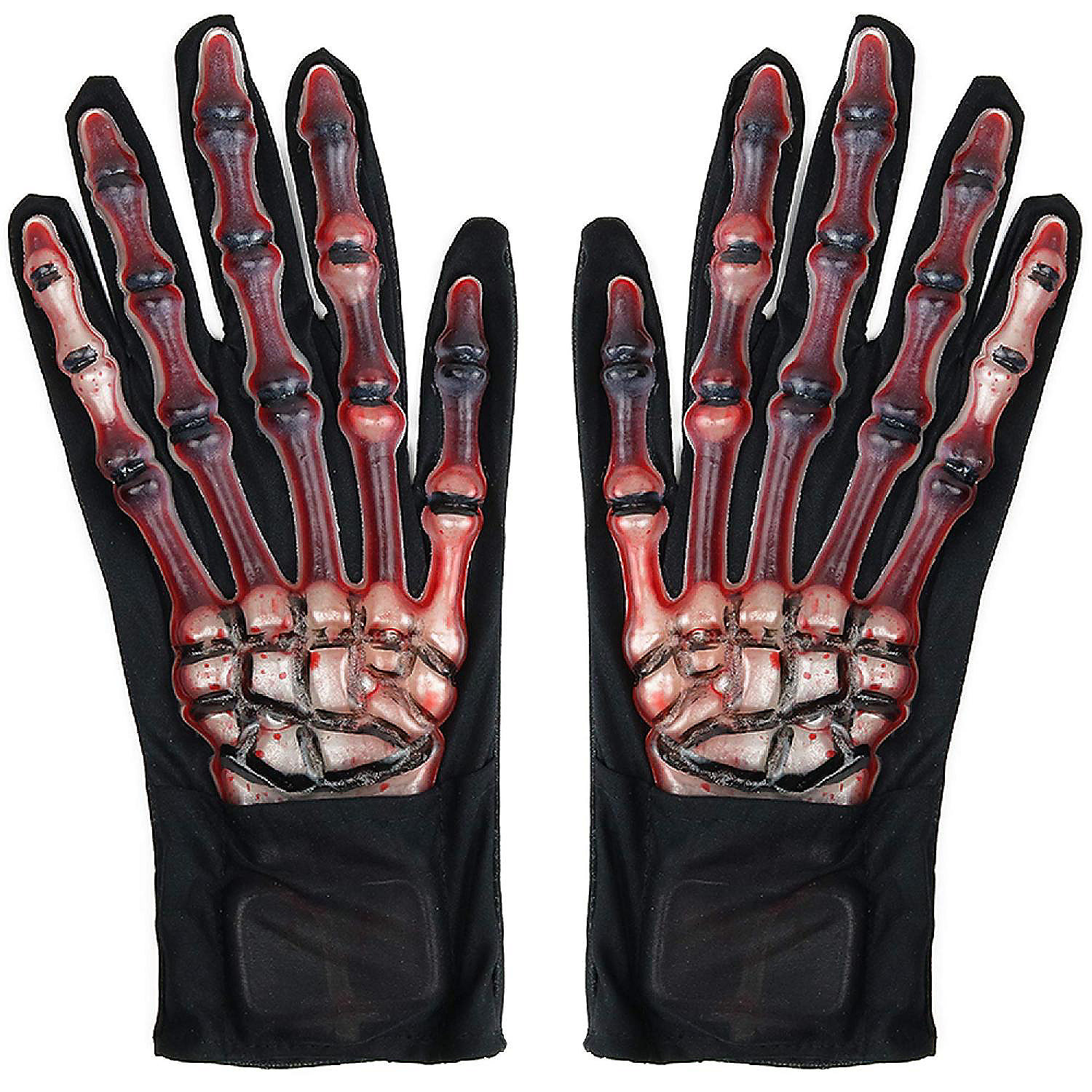 Halloween Skeleton Gloves Long Full Finger Skeleton Gloves Death Ghost Glove Black Color 