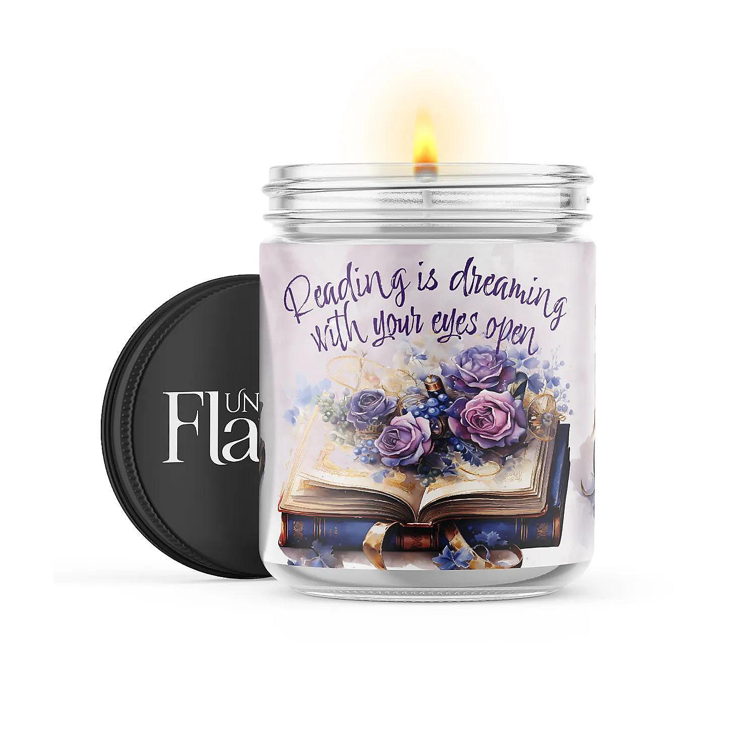 Book Dreaming 22oz Candle Jar Eucalyptus Flame