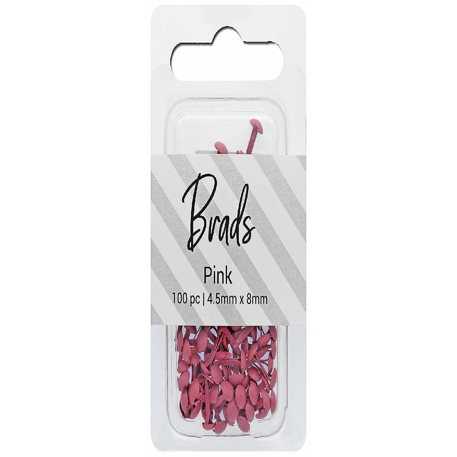 Brads 4.5mm x 8mm 100pc Solid Pink Oriental Trading