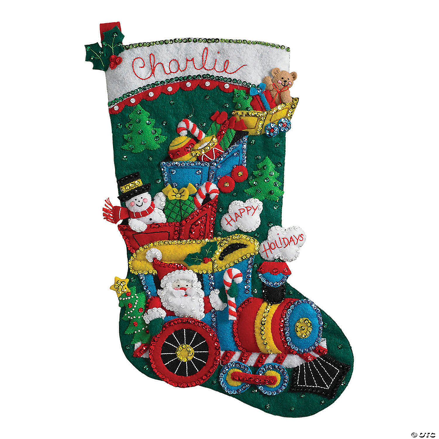Bucilla Felt Stocking Applique Kit 18 Long-Classic Christmas