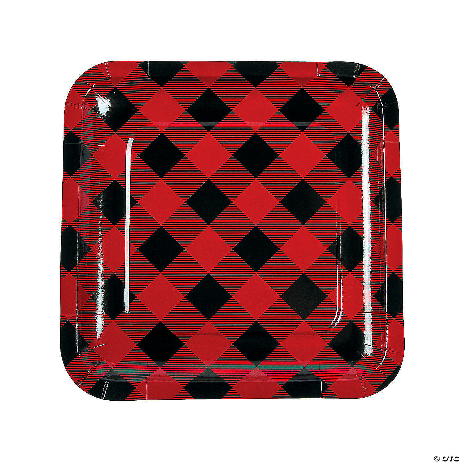 Buffalo Plaid Square Paper Dinner Plates 8 Ct. Oriental Trading