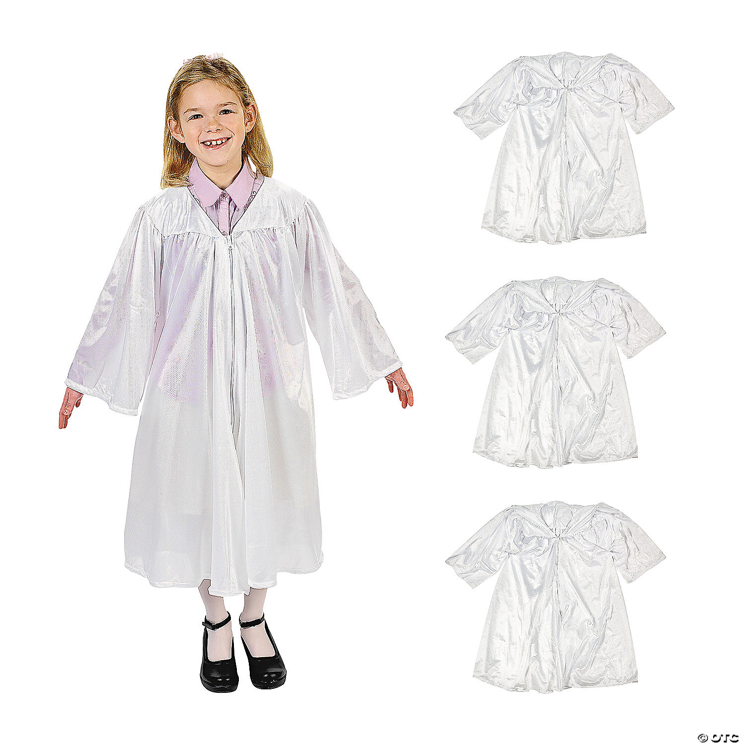Bulk 12 Pc. Kids White Shiny Elementary School Graduation Polyester ...