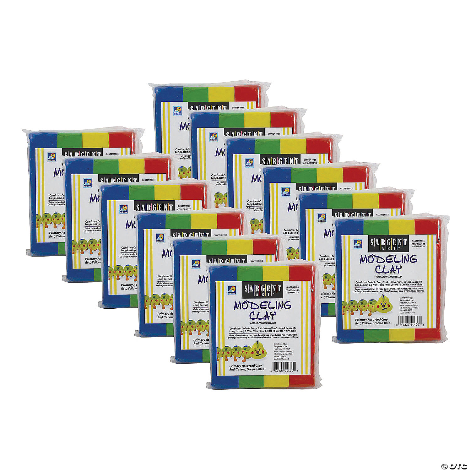 Bulk 12 Pc. Sargent Art ® Primary Color Modeling Clay Packs