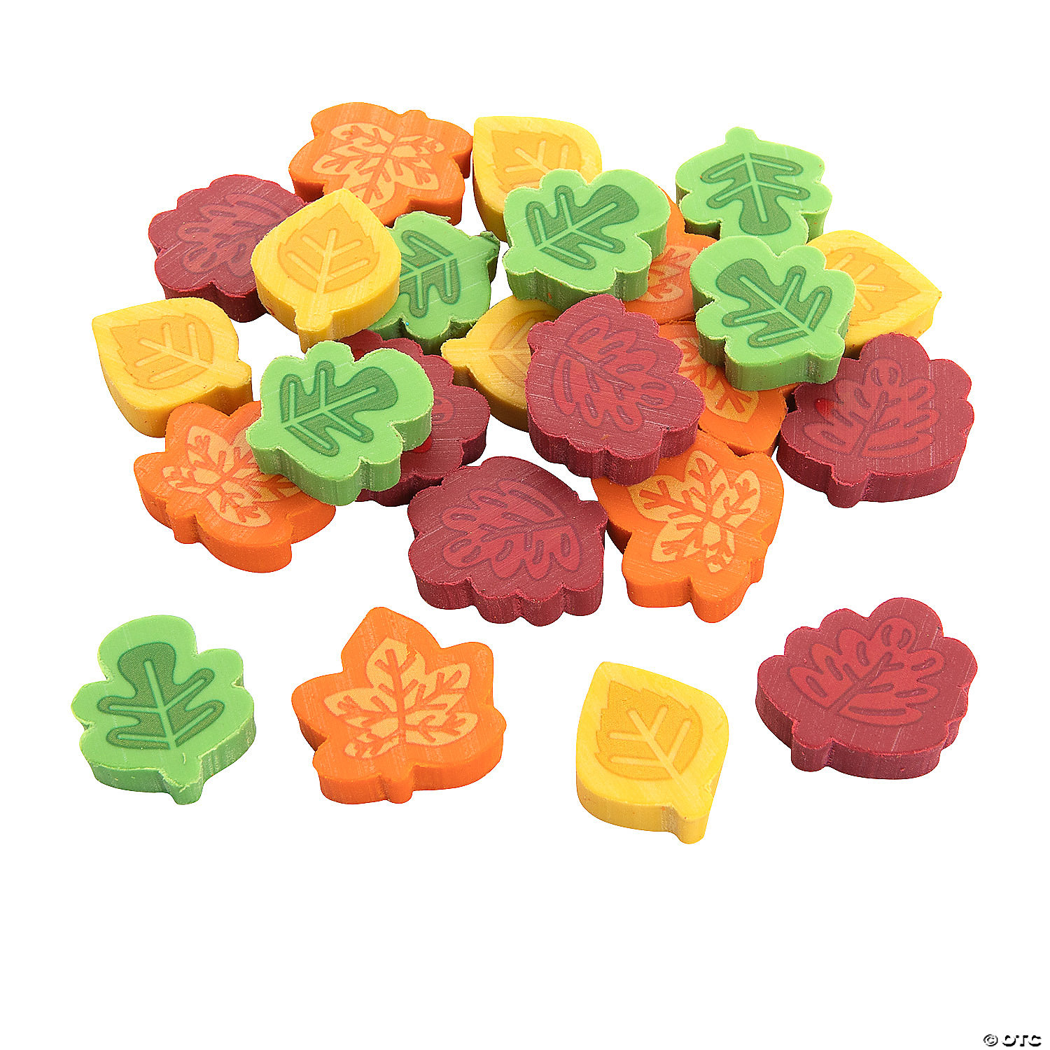 Bulk 144 Pc. Mini Fall LeafShaped Multicolor Eraser Assortment