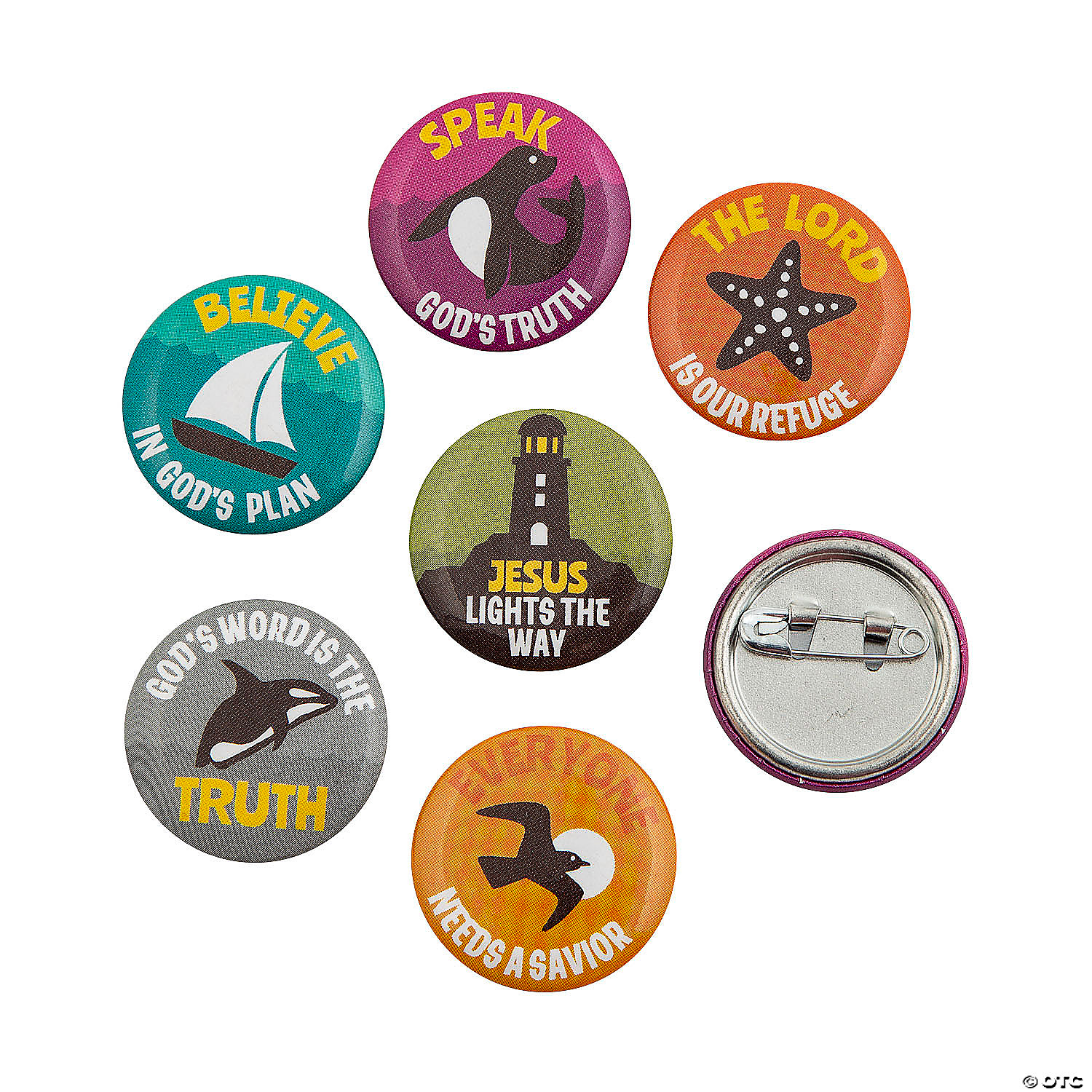 Bulk 48 Pc. Mini Rocky Beach VBS Buttons - Discontinued