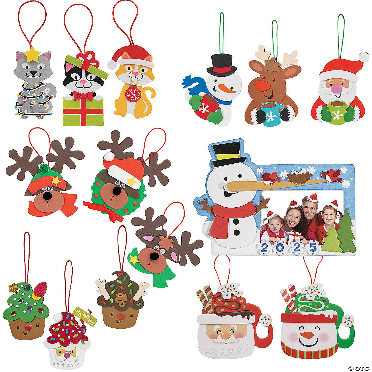 Bulk Christmas Frames & Ornaments Craft Kit Assortment Makes 72