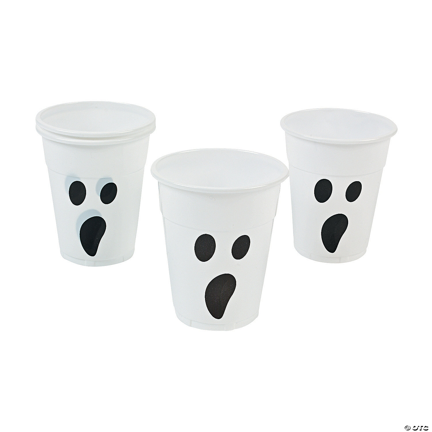 Fun Express Kids' Halloween Reusable Plastic Cups with Lids & Straws - 12  Ct
