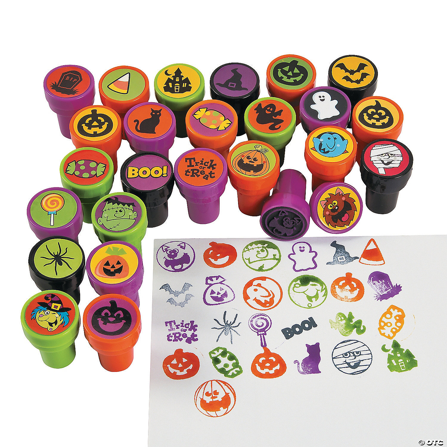 QINGQIU 50 PCS Halloween Assorted Stamps Self-Ink Stampers Halloween Toys for Kids Girls Boys Halloween Party Favors Halloween Treat Bags Gifts