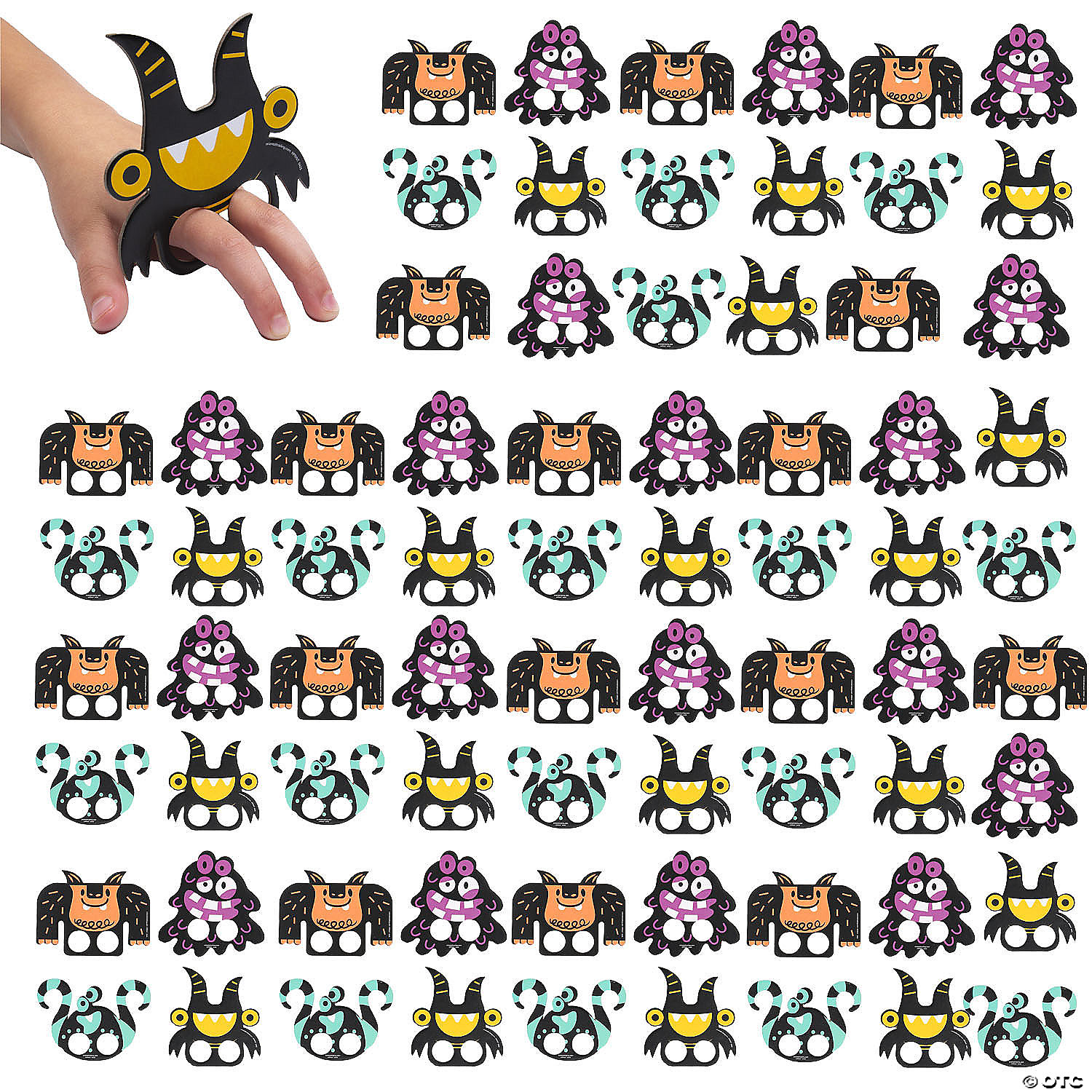 Bulk Multicolor Doodle Monster Chipboard Finger Puppets