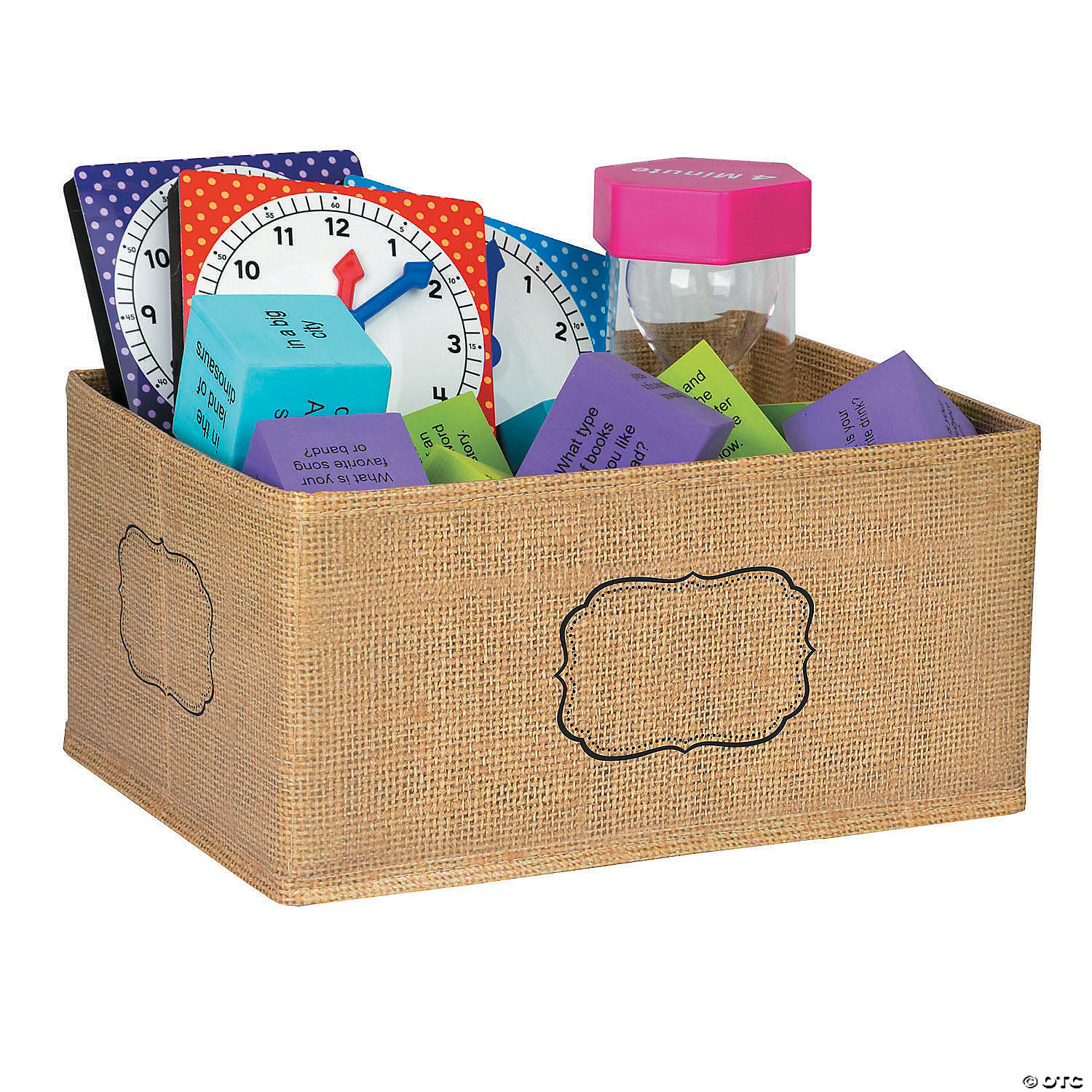 Burlap Storage Bin Small Oriental Trading